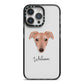 Lurcher Personalised iPhone 14 Pro Max Black Impact Case on Silver phone