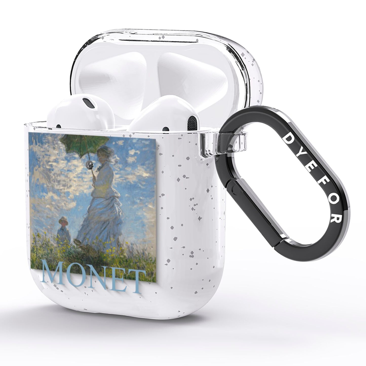 Madame Monet And Her Son By Claude Monet AirPods Glitter Case Side Image