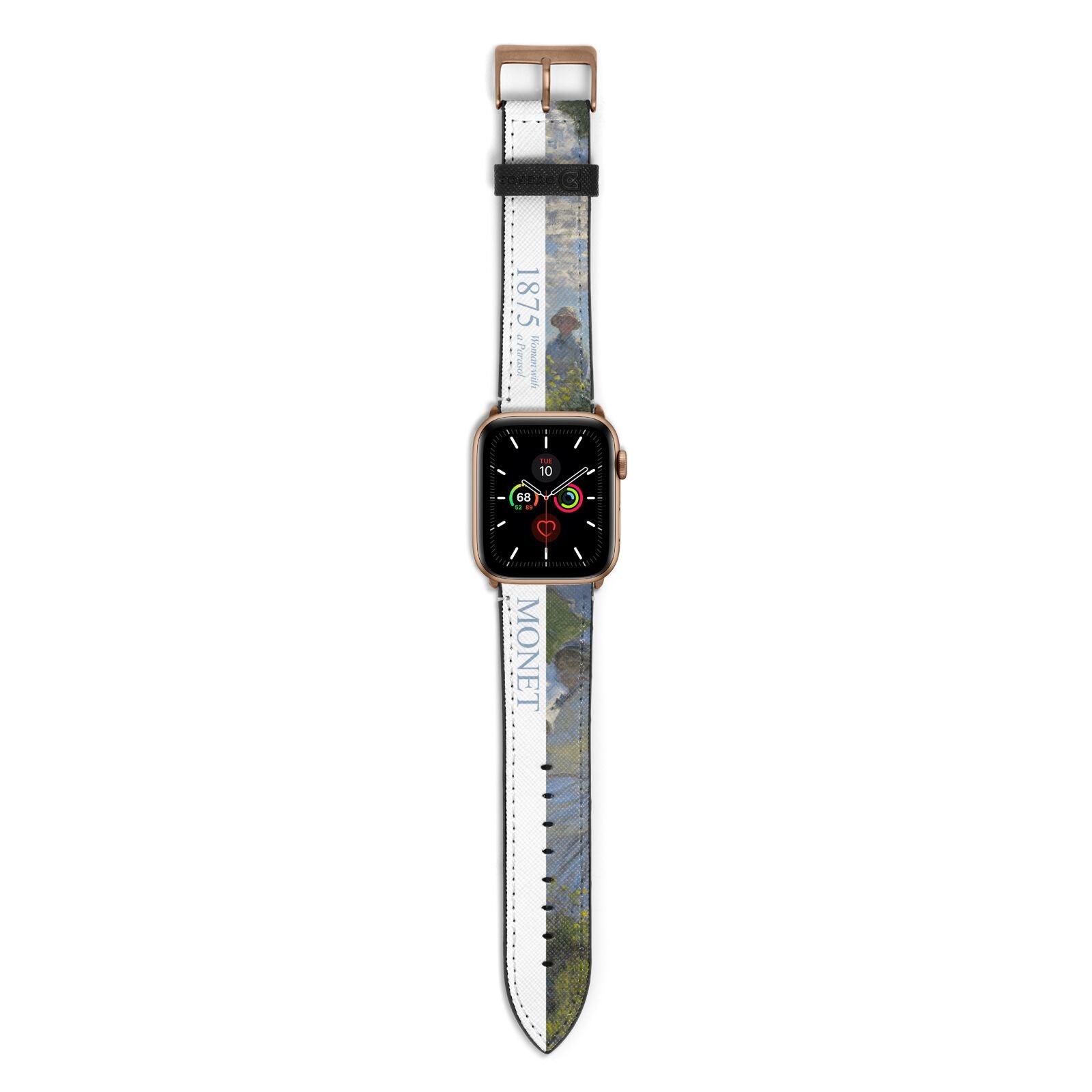 Madame Monet And Her Son By Claude Monet Apple Watch Strap with Gold Hardware