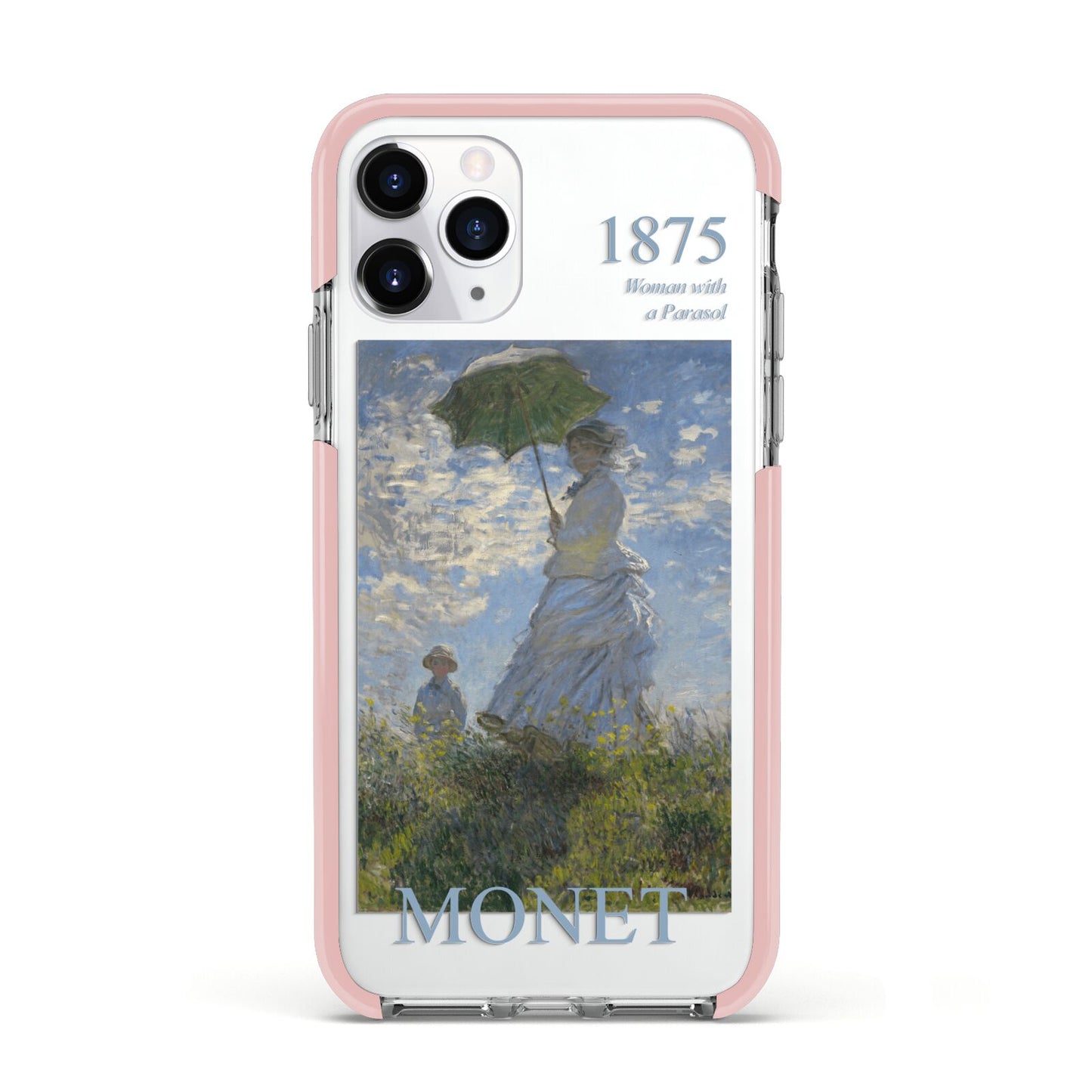 Madame Monet And Her Son By Claude Monet Apple iPhone 11 Pro in Silver with Pink Impact Case