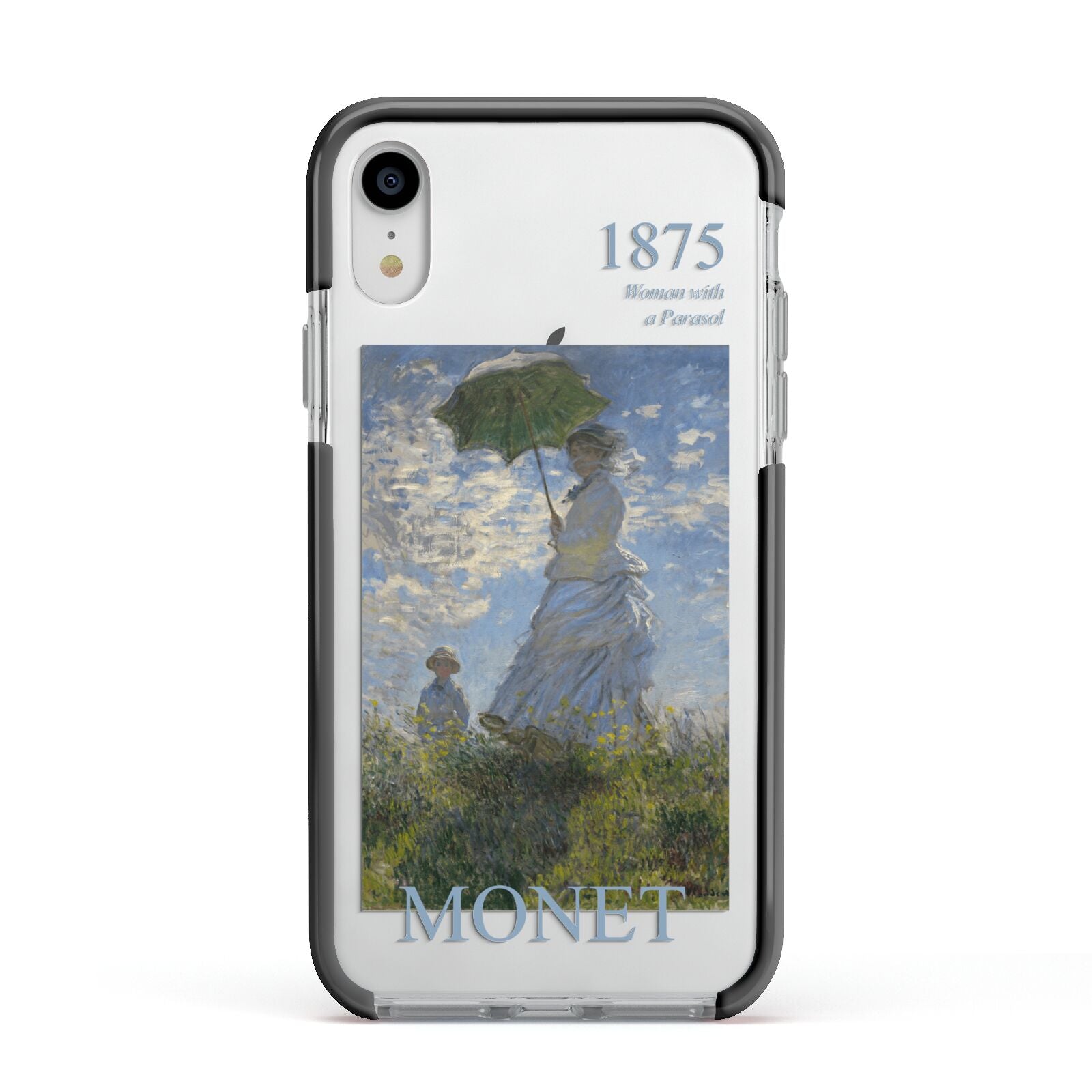 Madame Monet And Her Son By Claude Monet Apple iPhone XR Impact Case Black Edge on Silver Phone