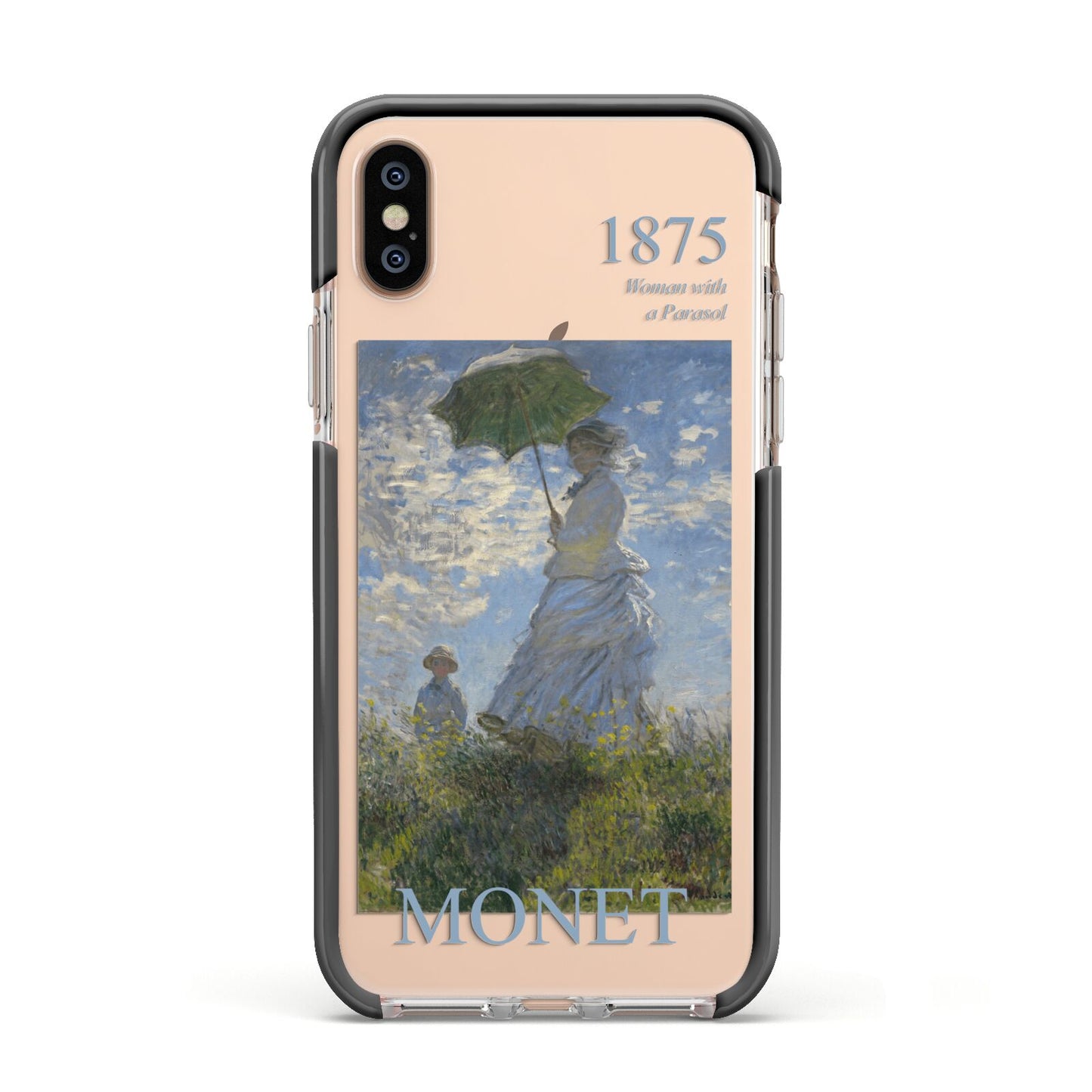 Madame Monet And Her Son By Claude Monet Apple iPhone Xs Impact Case Black Edge on Gold Phone