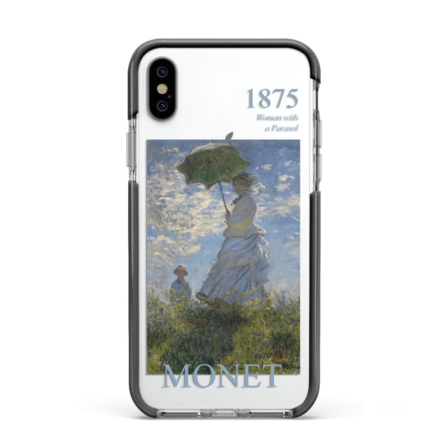 Madame Monet And Her Son By Claude Monet Apple iPhone Xs Impact Case Black Edge on Silver Phone