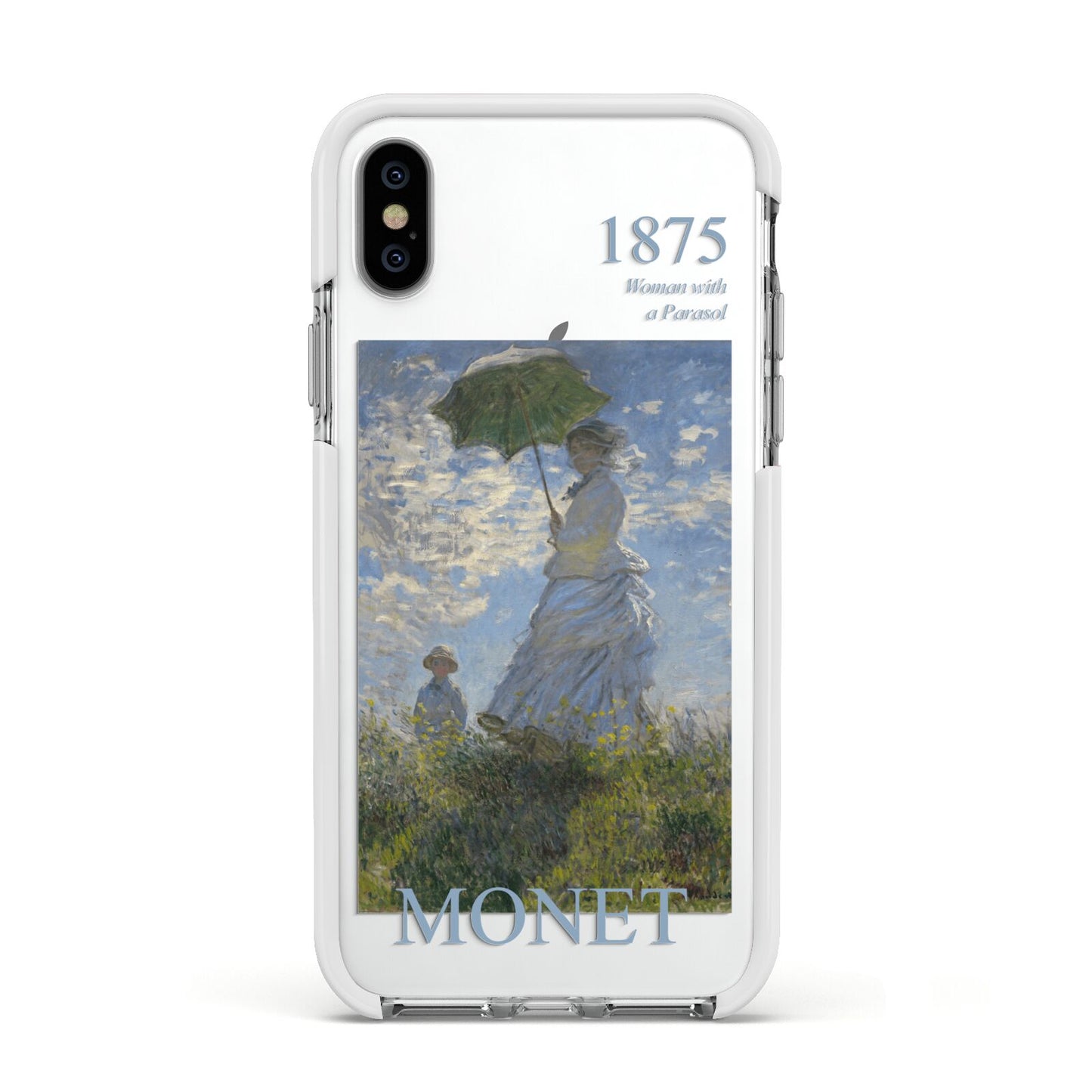 Madame Monet And Her Son By Claude Monet Apple iPhone Xs Impact Case White Edge on Silver Phone