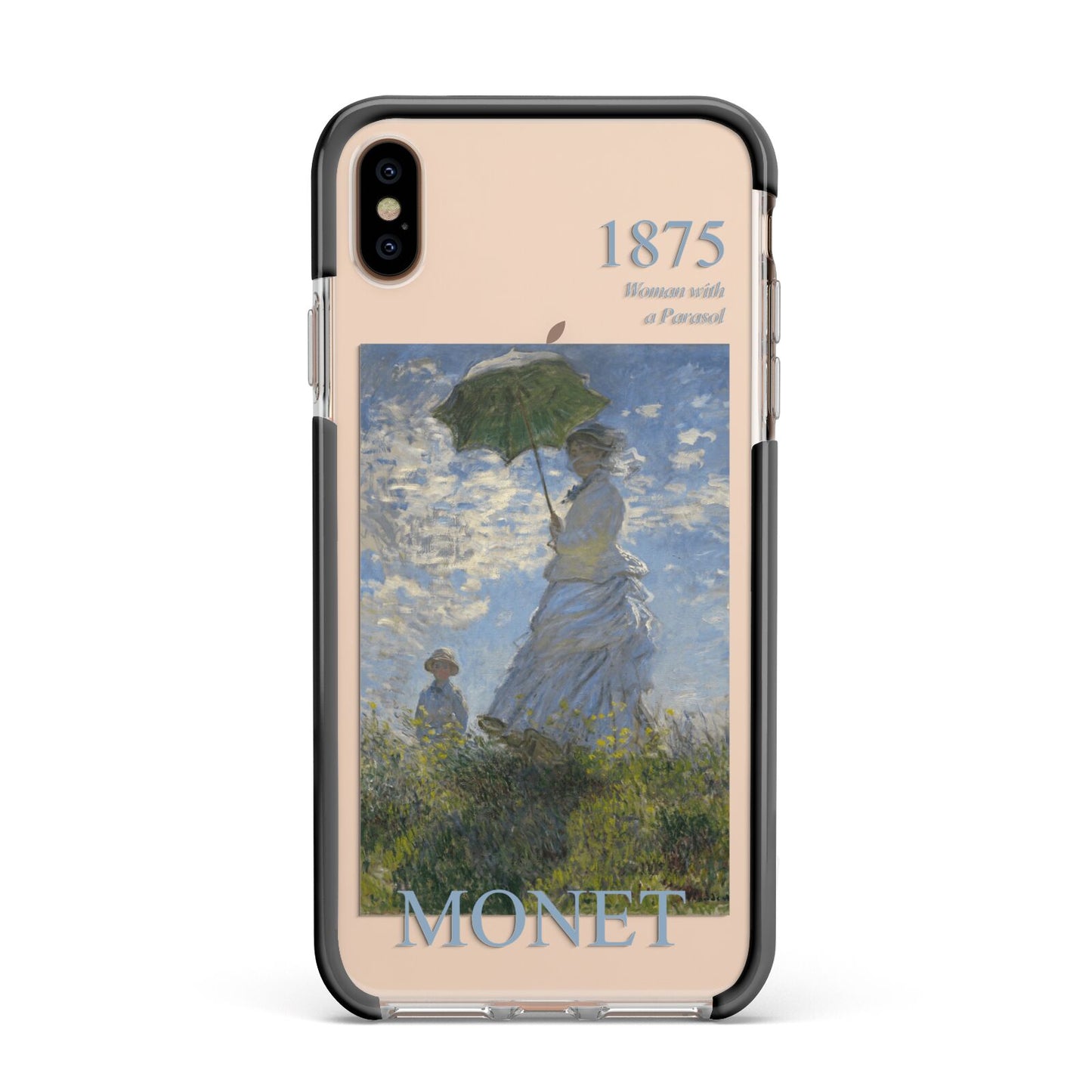 Madame Monet And Her Son By Claude Monet Apple iPhone Xs Max Impact Case Black Edge on Gold Phone