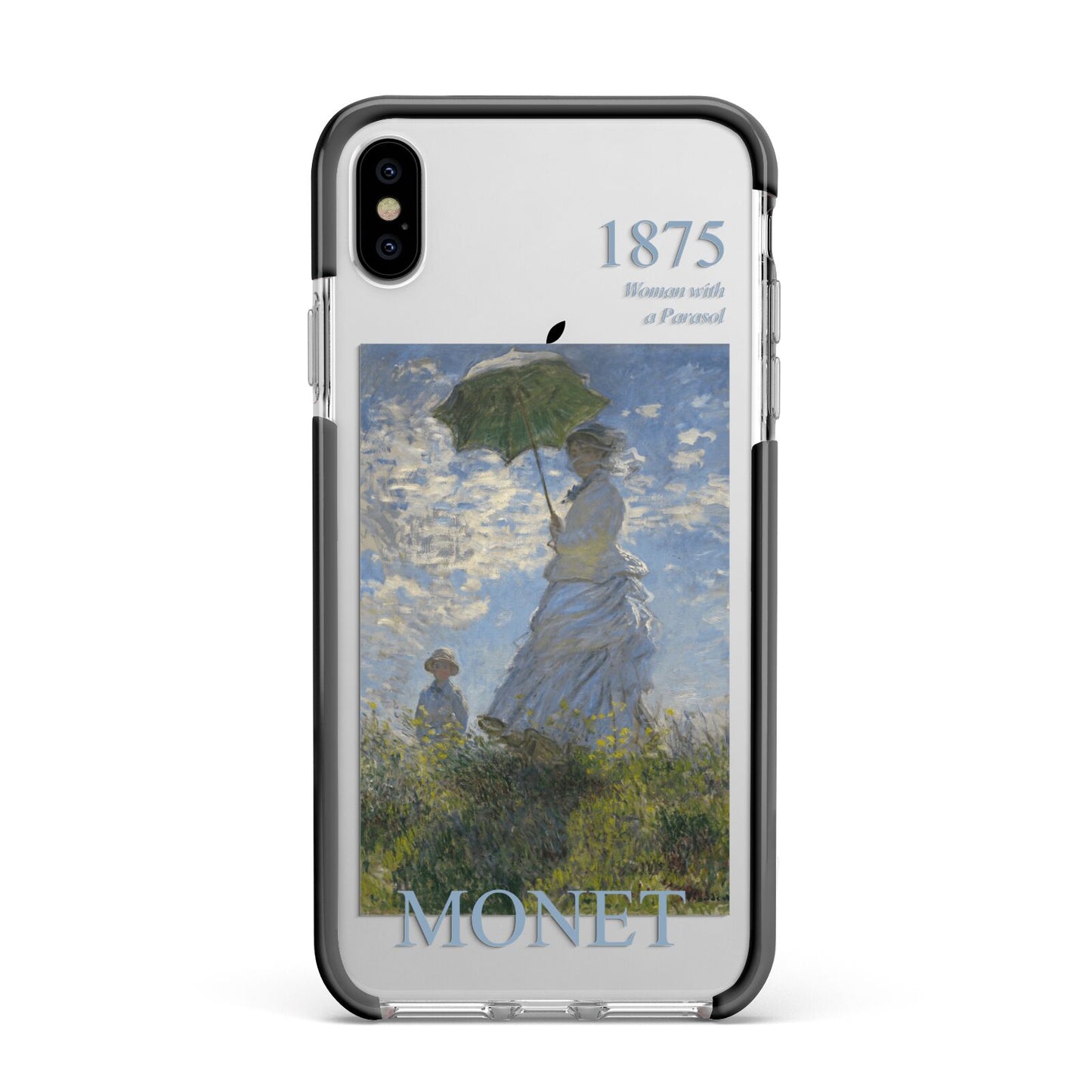 Madame Monet And Her Son By Claude Monet Apple iPhone Xs Max Impact Case Black Edge on Silver Phone