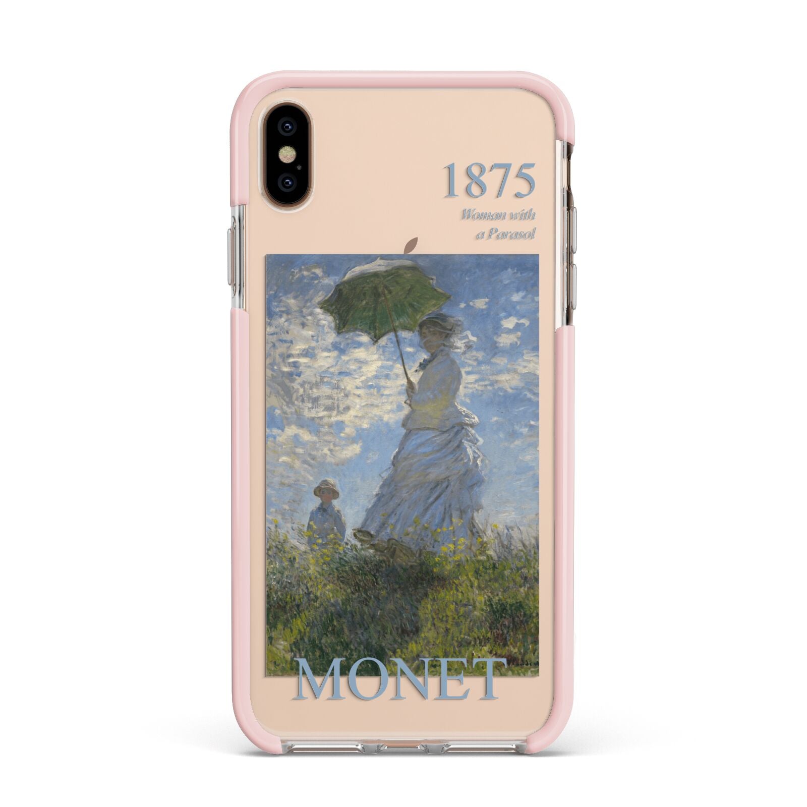 Madame Monet And Her Son By Claude Monet Apple iPhone Xs Max Impact Case Pink Edge on Gold Phone