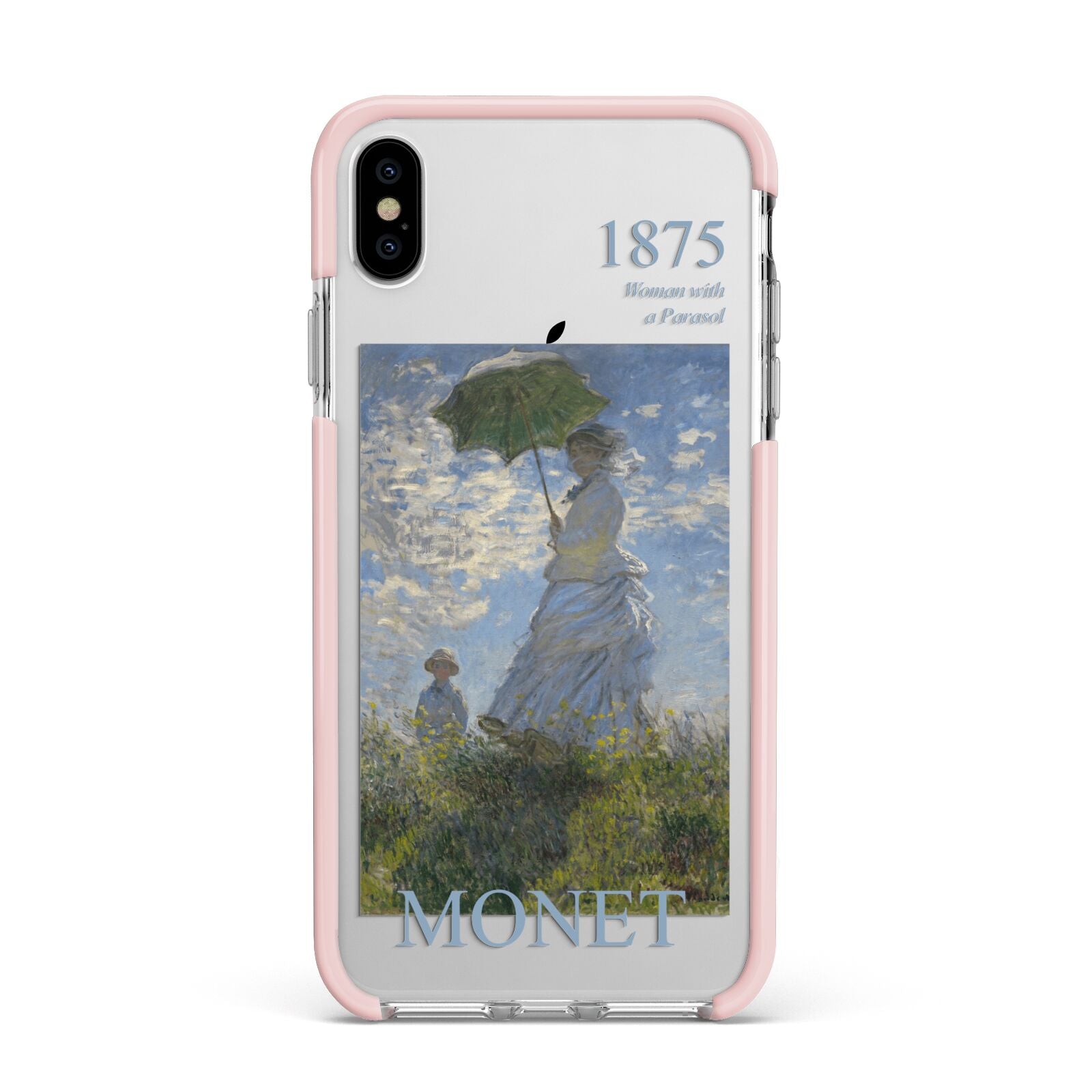 Madame Monet And Her Son By Claude Monet Apple iPhone Xs Max Impact Case Pink Edge on Silver Phone