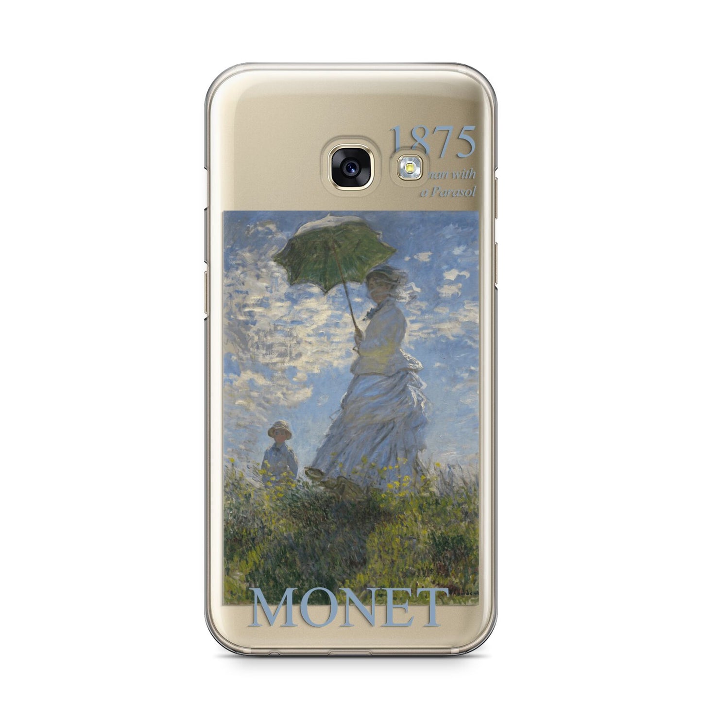 Madame Monet And Her Son By Claude Monet Samsung Galaxy A3 2017 Case on gold phone