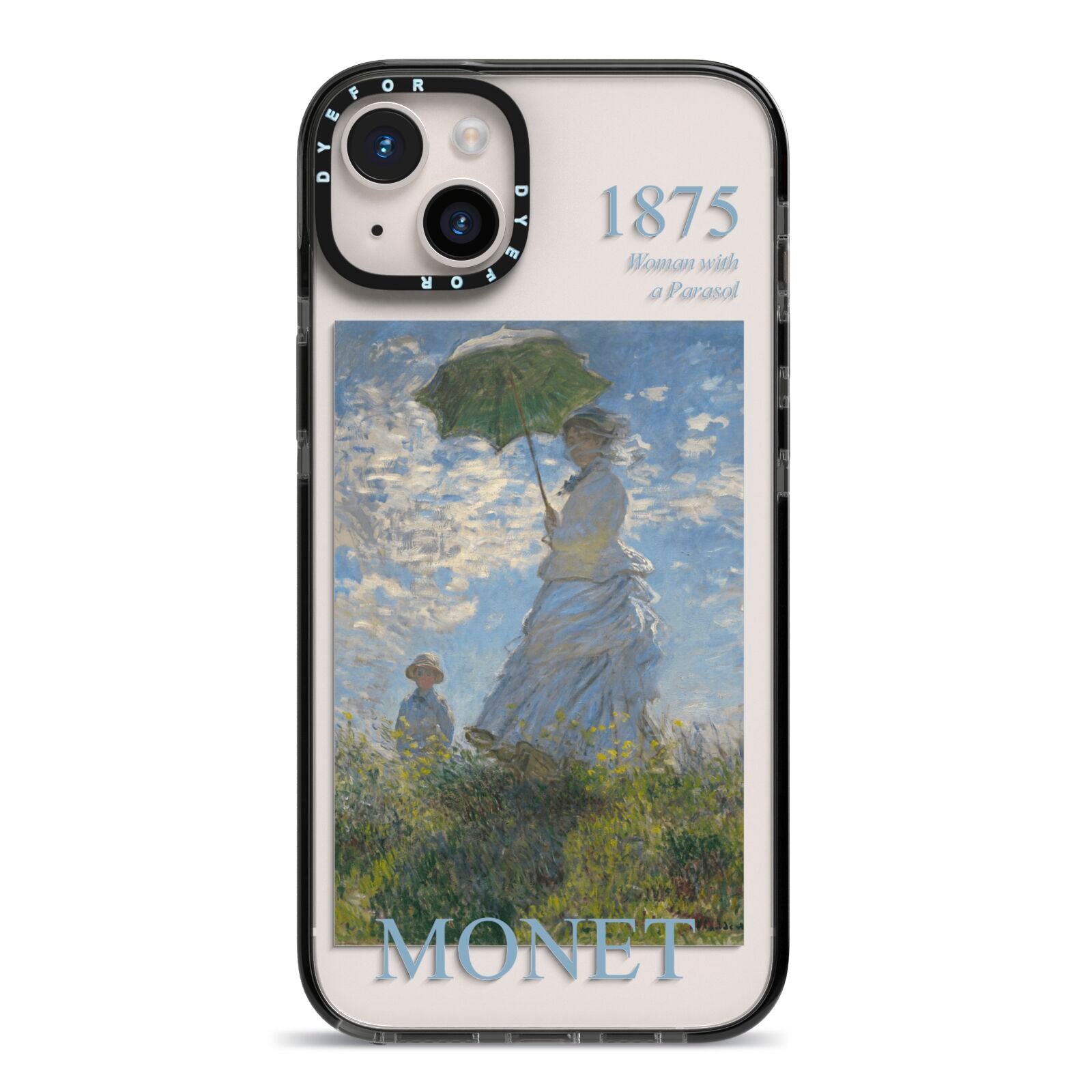 Madame Monet And Her Son By Claude Monet iPhone 14 Plus Black Impact Case on Silver phone