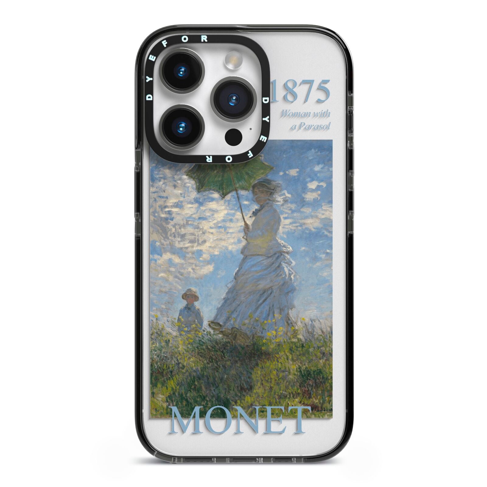 Madame Monet And Her Son By Claude Monet iPhone 14 Pro Black Impact Case on Silver phone