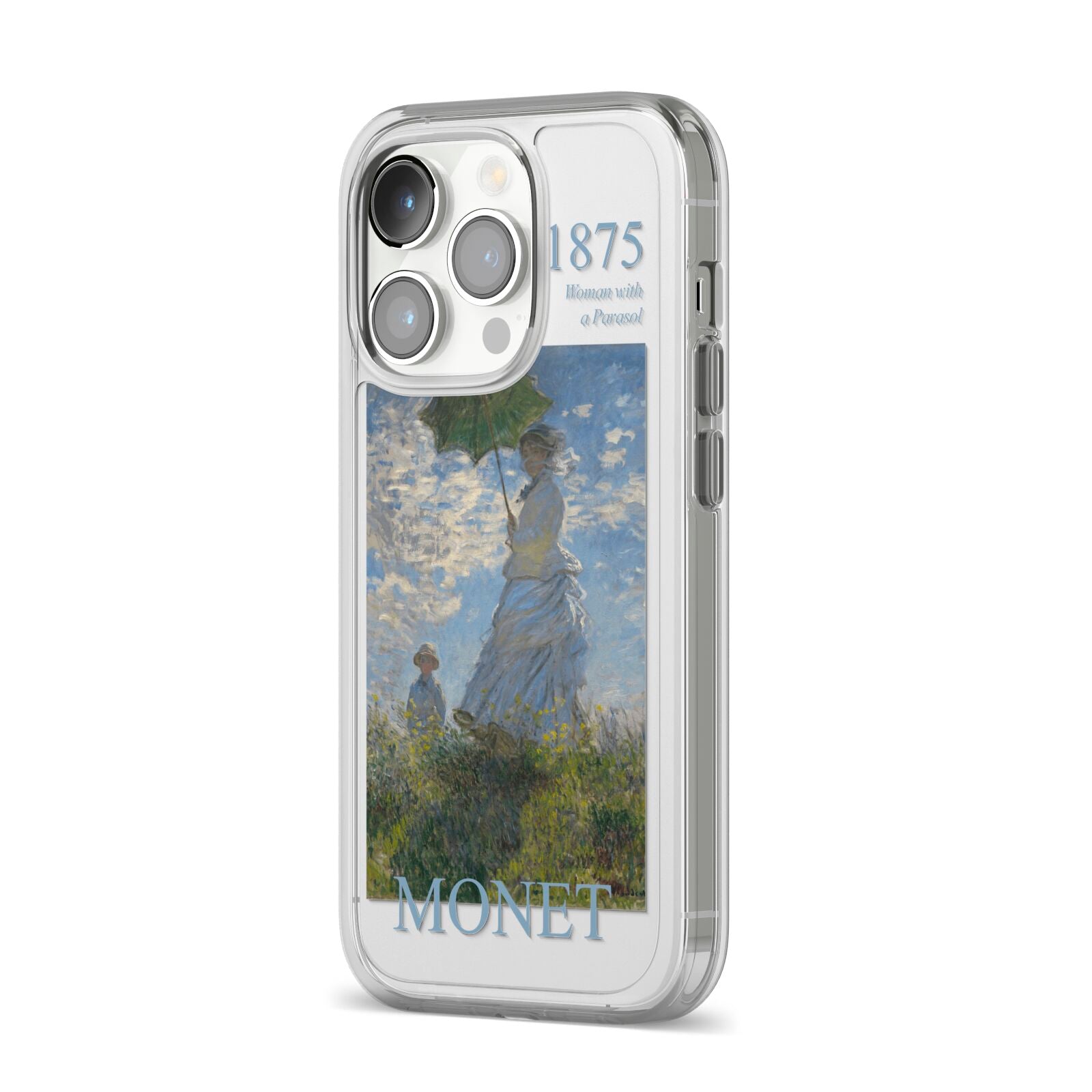 Madame Monet And Her Son By Claude Monet iPhone 14 Pro Clear Tough Case Silver Angled Image