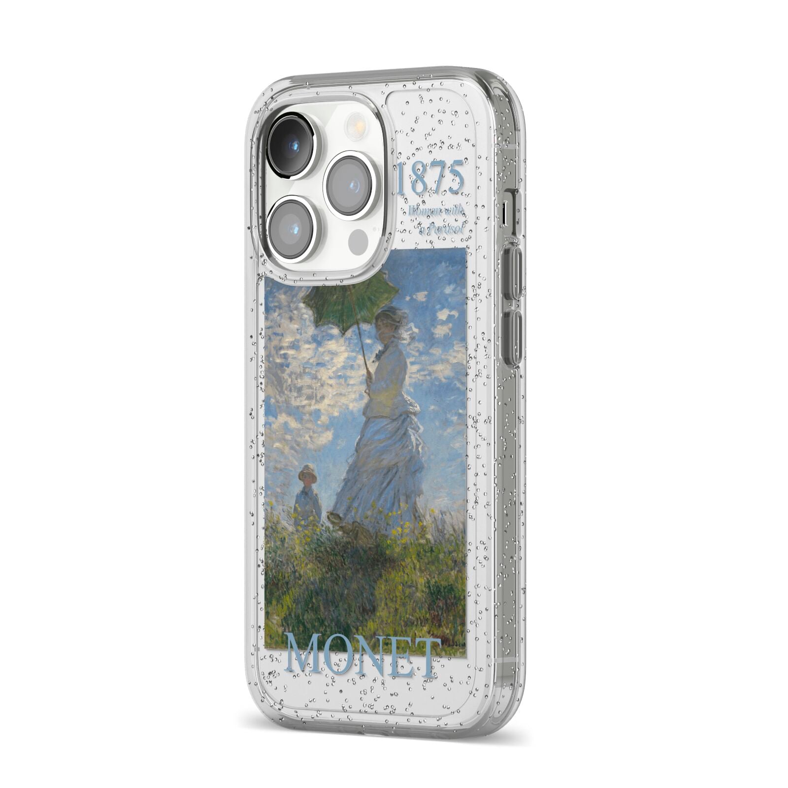 Madame Monet And Her Son By Claude Monet iPhone 14 Pro Glitter Tough Case Silver Angled Image