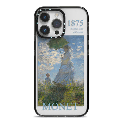 Madame Monet And Her Son By Claude Monet iPhone 14 Pro Max Black Impact Case on Silver phone