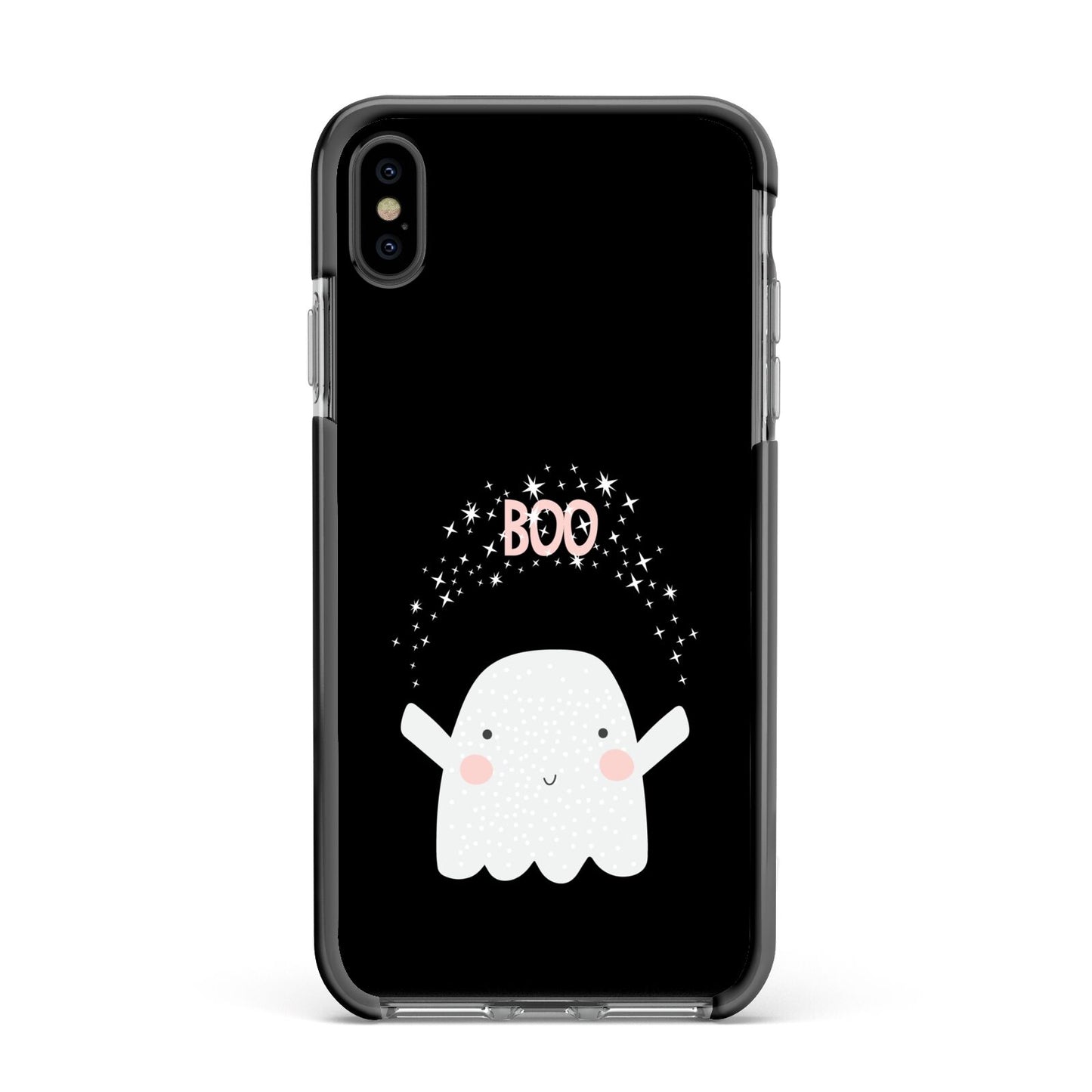 Magical Ghost Apple iPhone Xs Max Impact Case Black Edge on Black Phone