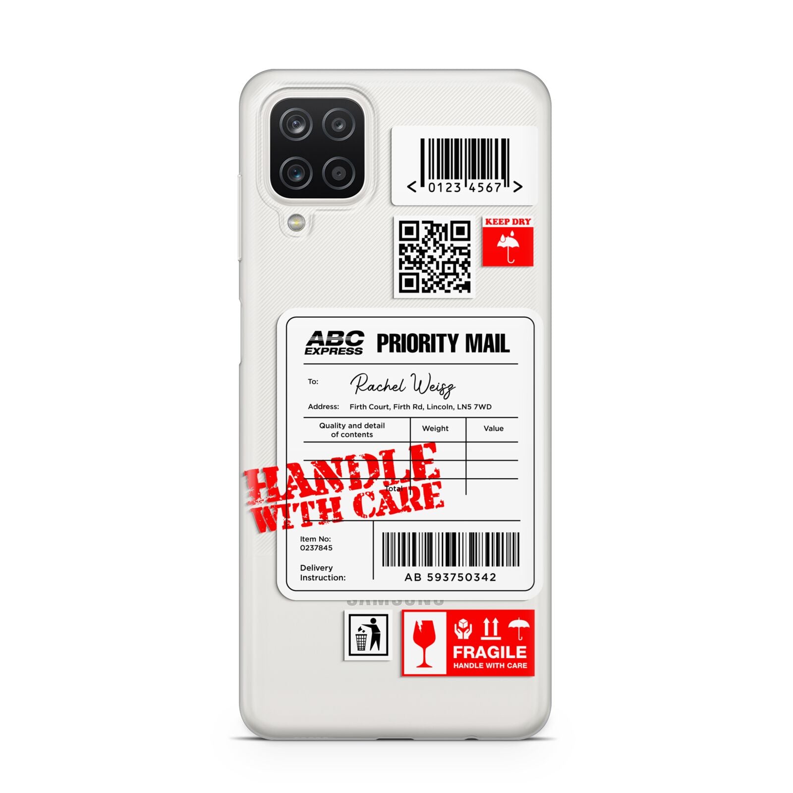 Mail Stickers with Name Samsung A12 Case