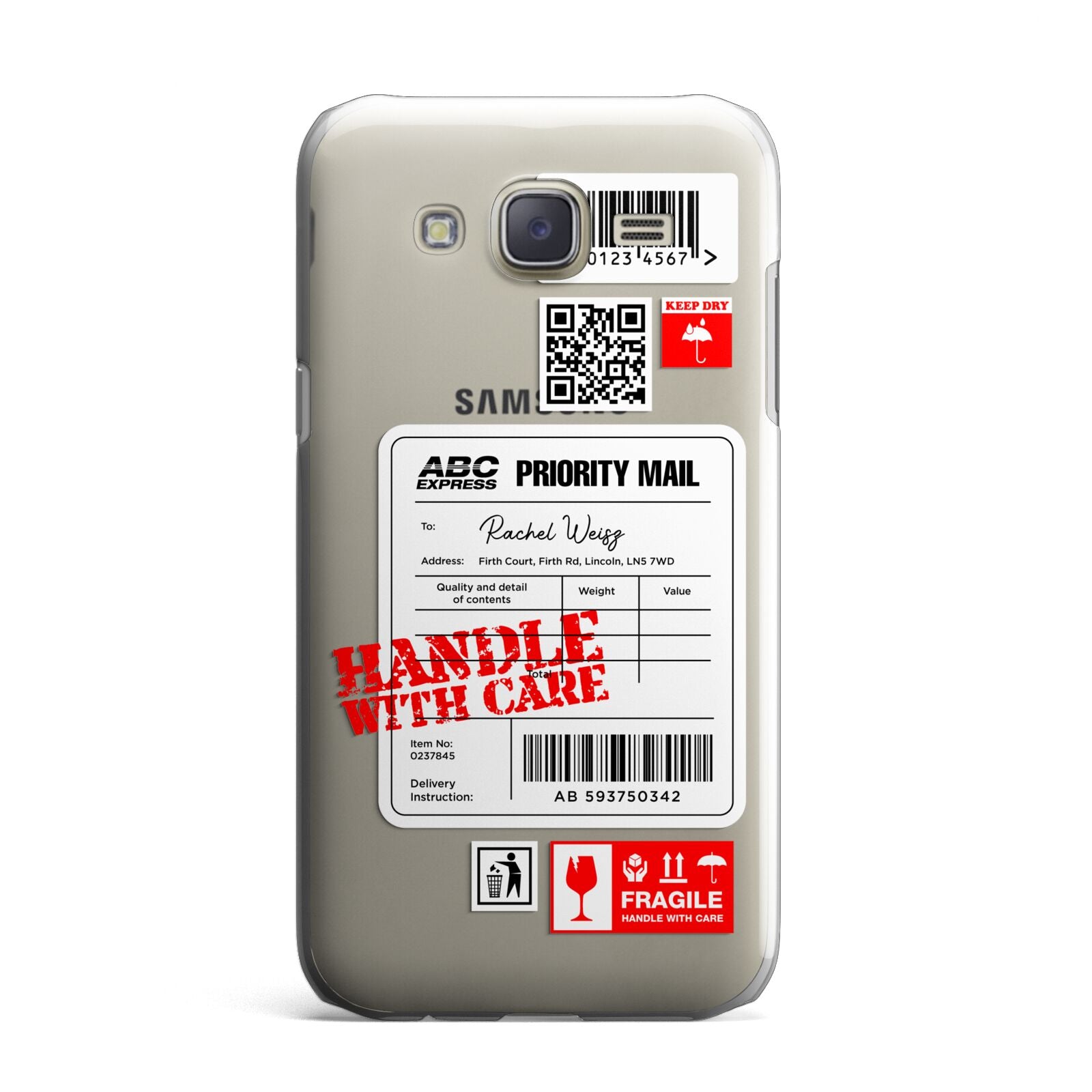 Mail Stickers with Name Samsung Galaxy J7 Case