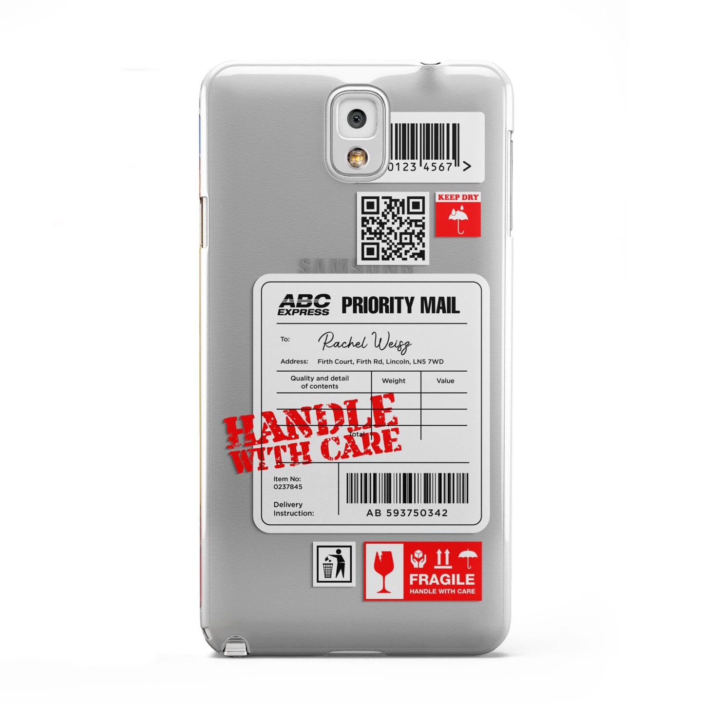 Mail Stickers with Name Samsung Galaxy Note 3 Case