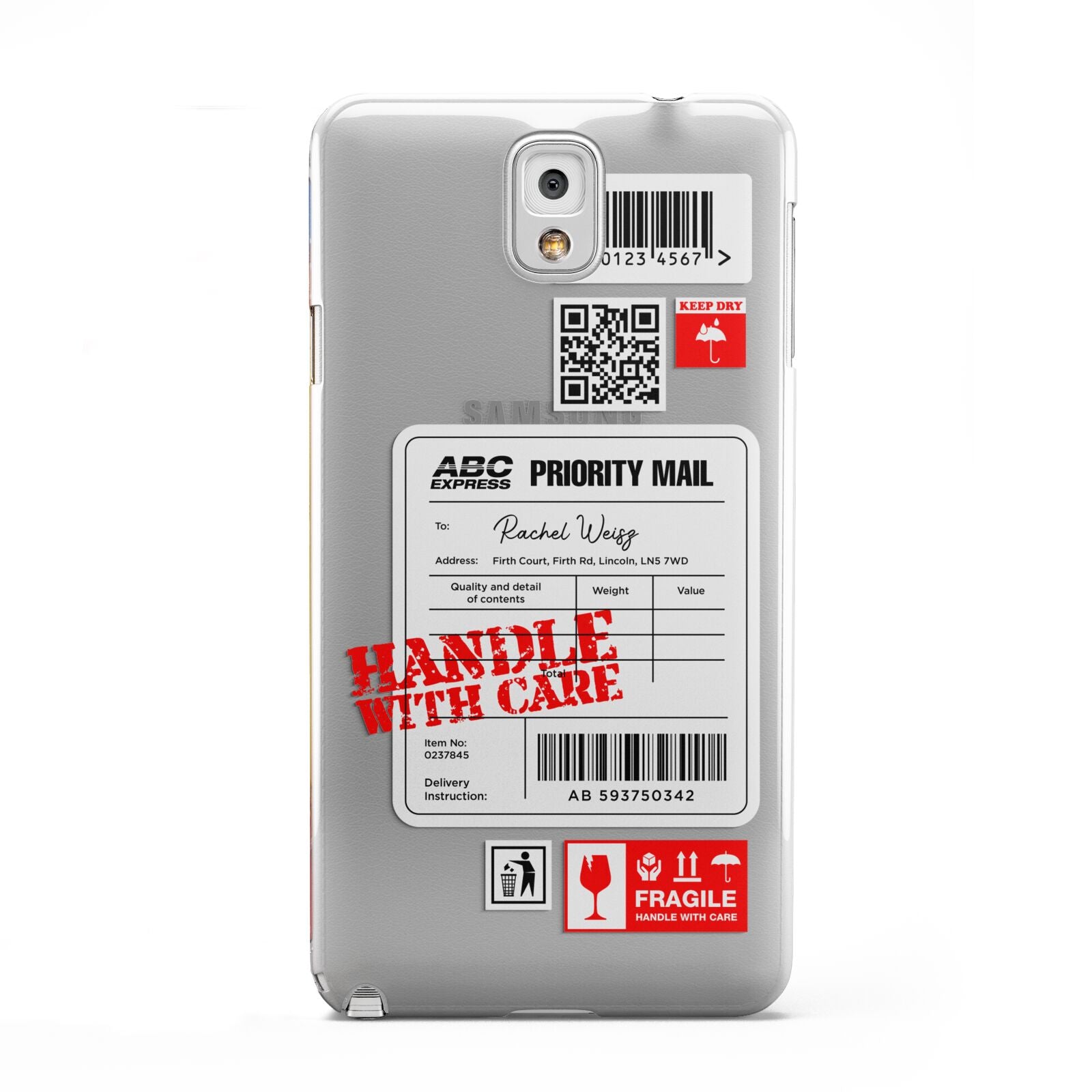 Mail Stickers with Name Samsung Galaxy Note 3 Case