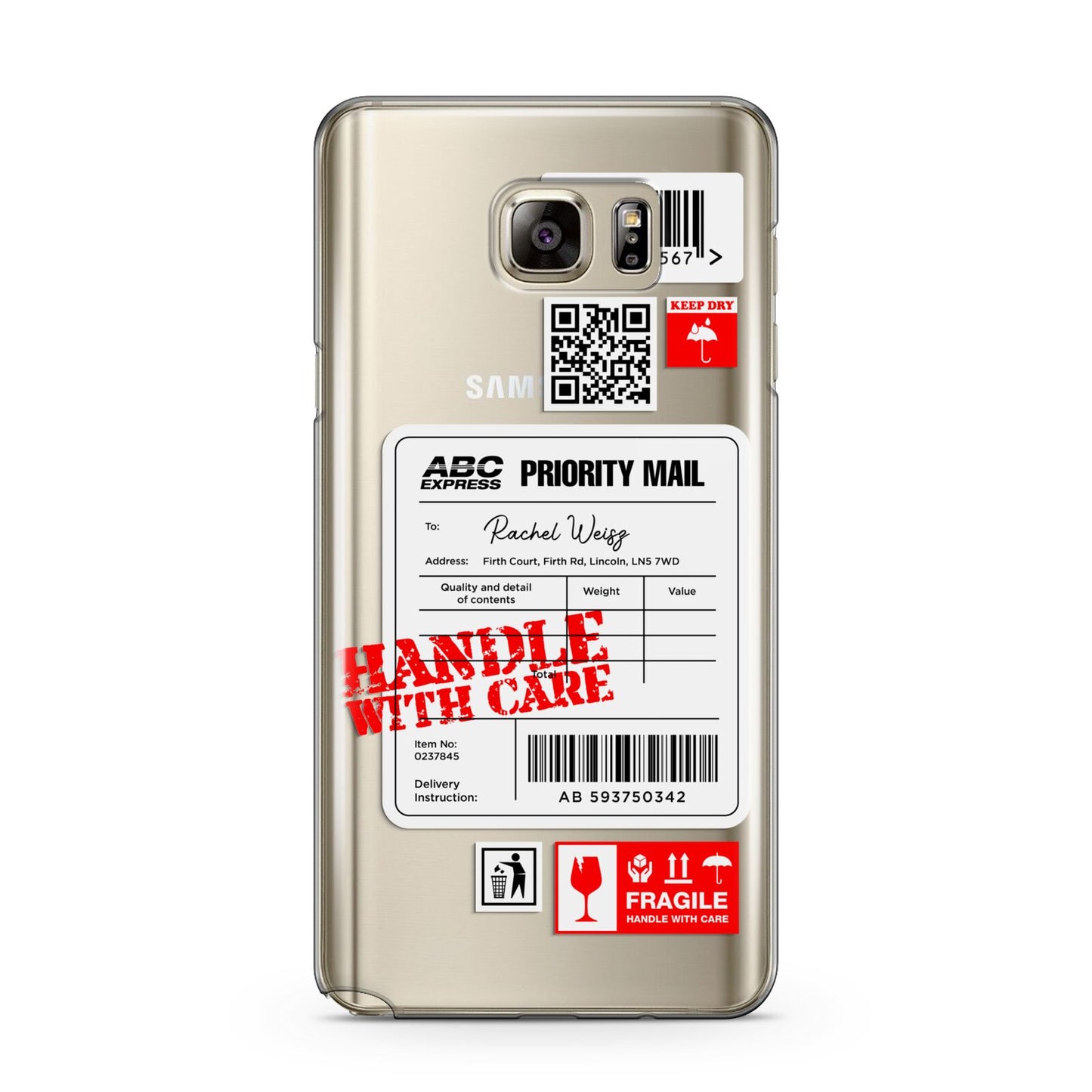 Mail Stickers with Name Samsung Galaxy Note 5 Case