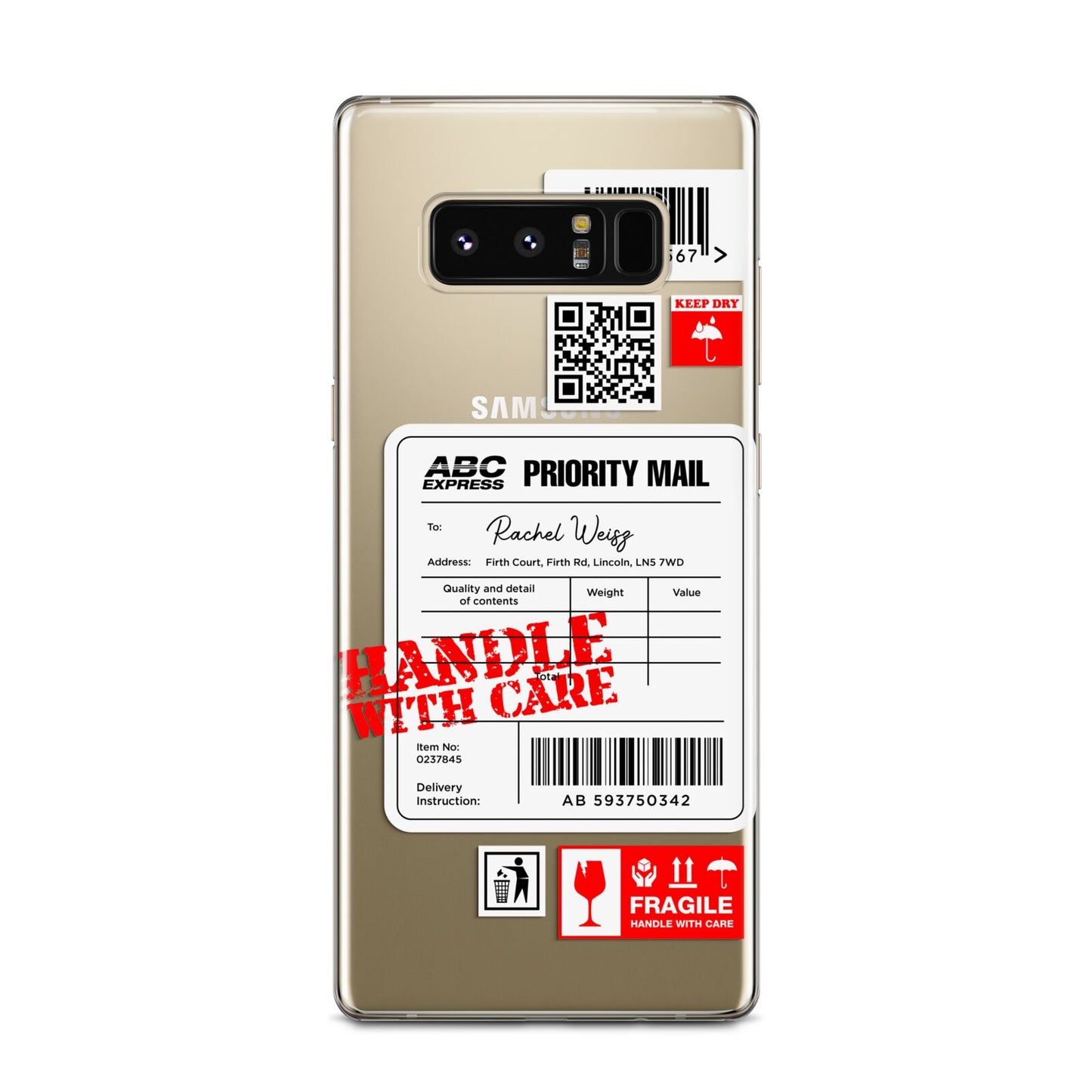 Mail Stickers with Name Samsung Galaxy Note 8 Case