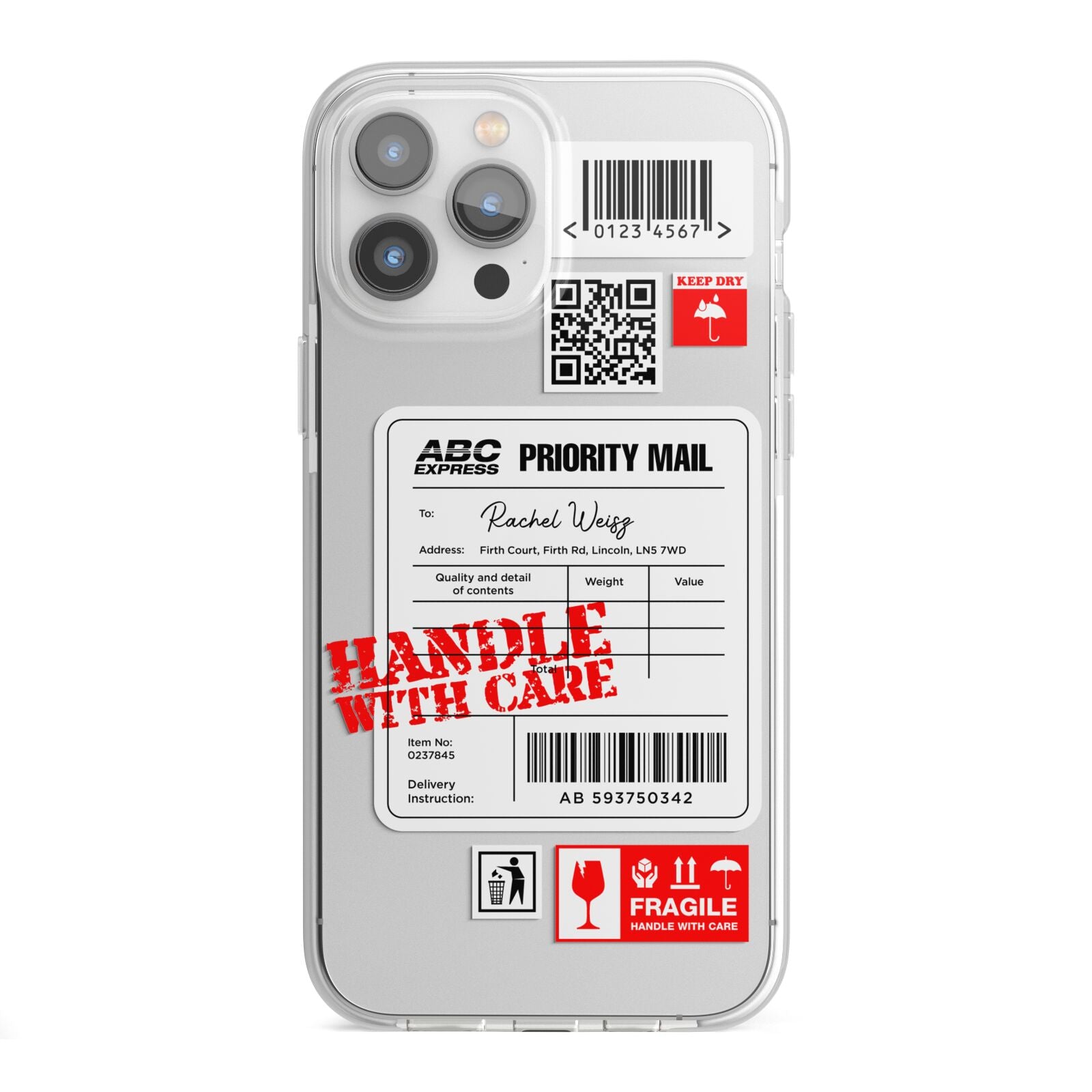 Mail Stickers with Name iPhone 13 Pro Max TPU Impact Case with White Edges