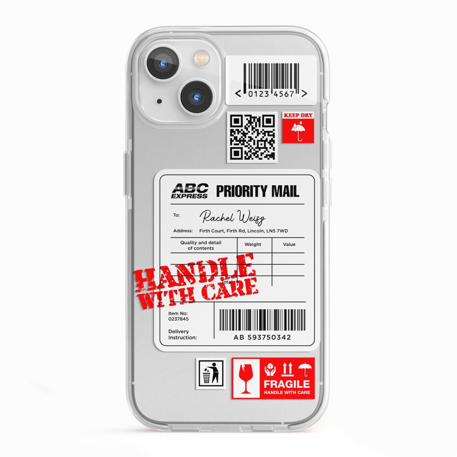 Mail Stickers with Name iPhone 13 TPU Impact Case with White Edges