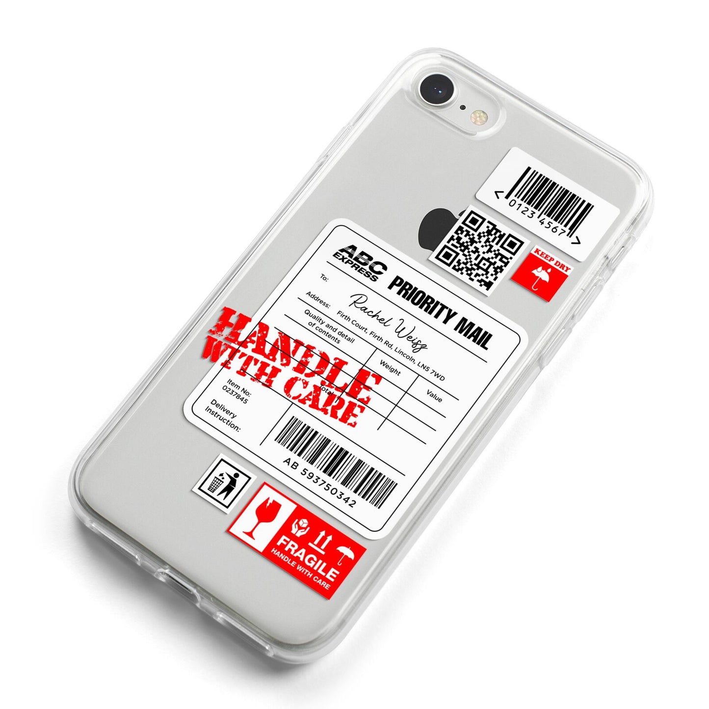 Mail Stickers with Name iPhone 8 Bumper Case on Silver iPhone Alternative Image