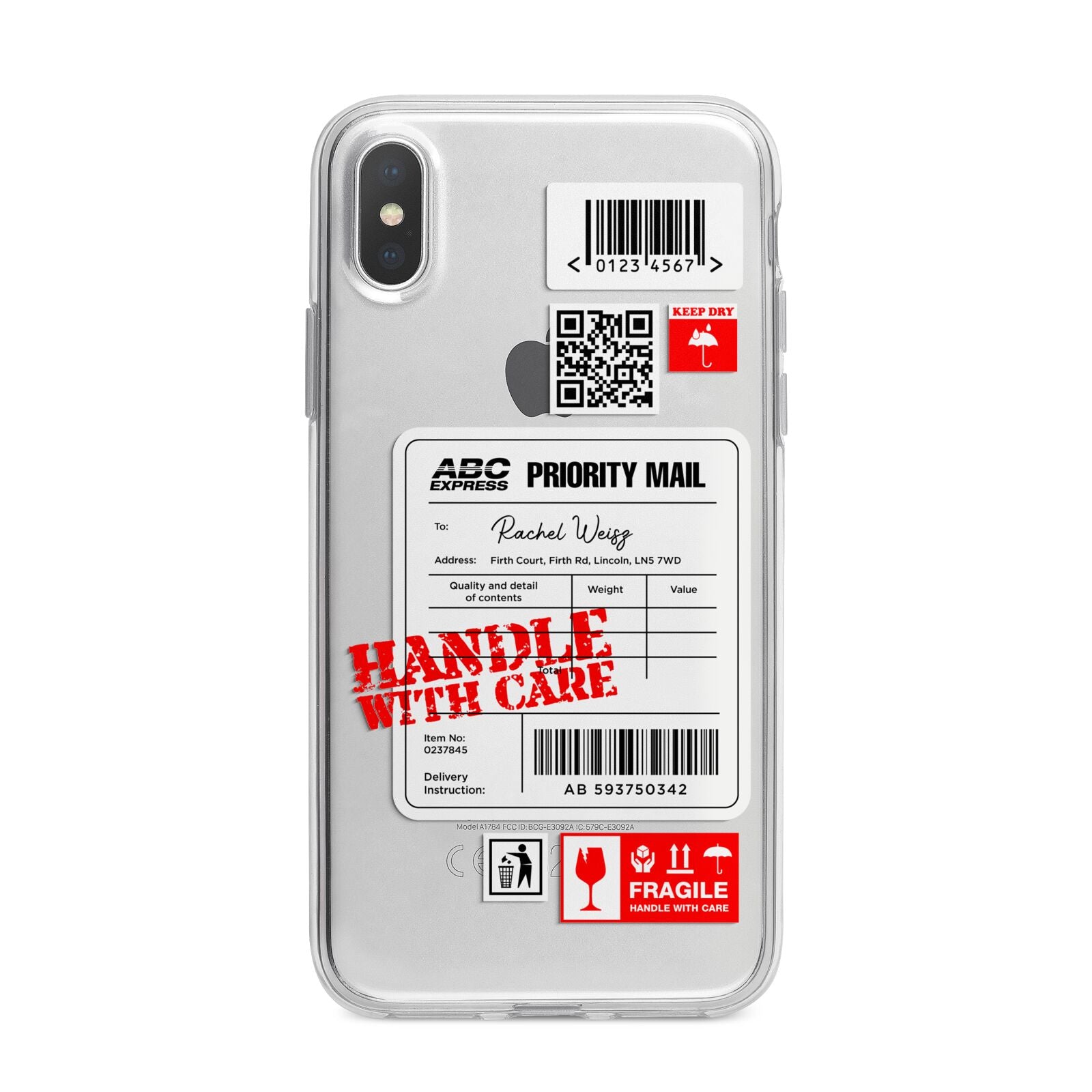 Mail Stickers with Name iPhone X Bumper Case on Silver iPhone Alternative Image 1