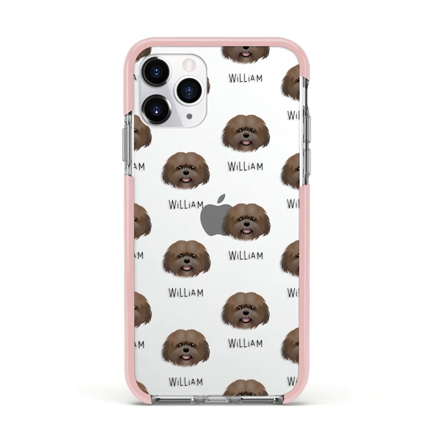 Mal Shi Icon with Name Apple iPhone 11 Pro in Silver with Pink Impact Case