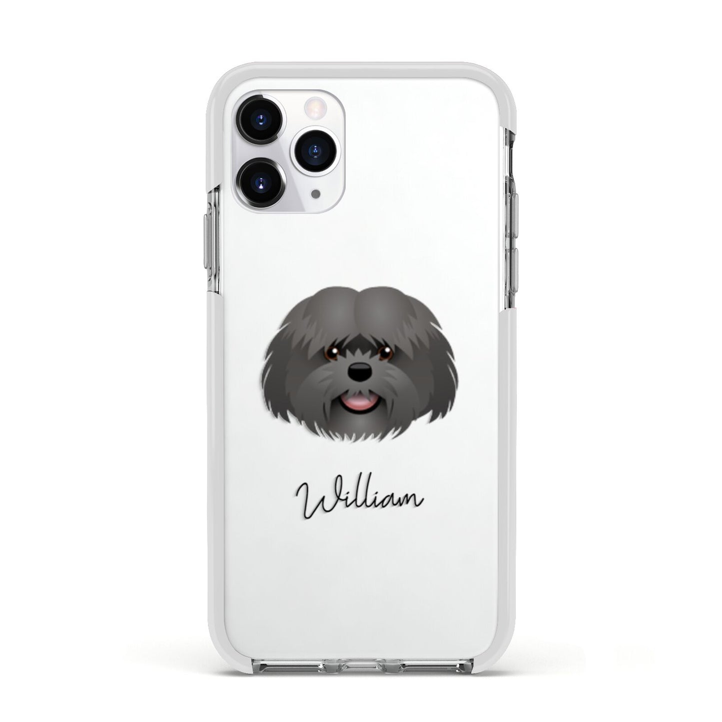 Mal Shi Personalised Apple iPhone 11 Pro in Silver with White Impact Case