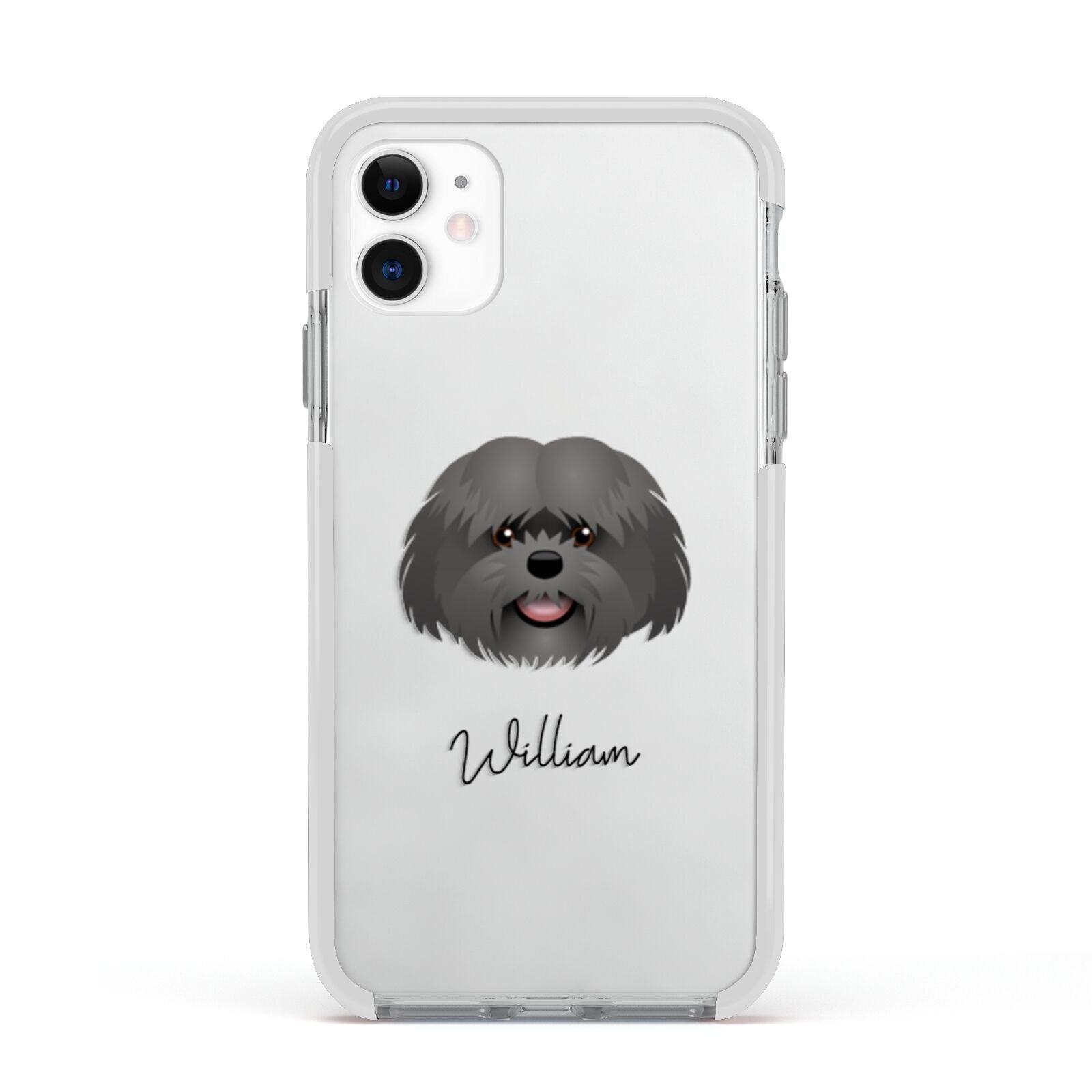 Mal Shi Personalised Apple iPhone 11 in White with White Impact Case