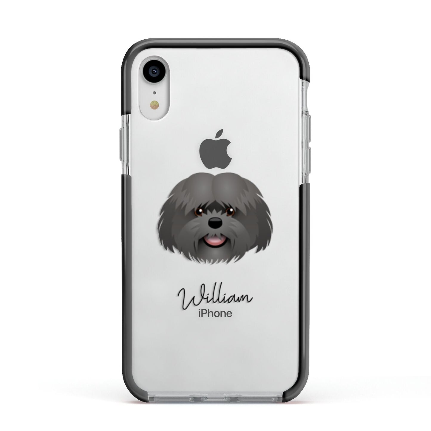 Mal Shi Personalised Apple iPhone XR Impact Case Black Edge on Silver Phone