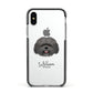 Mal Shi Personalised Apple iPhone Xs Impact Case Black Edge on Silver Phone