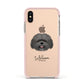 Mal Shi Personalised Apple iPhone Xs Impact Case Pink Edge on Gold Phone