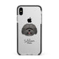 Mal Shi Personalised Apple iPhone Xs Max Impact Case Black Edge on Silver Phone
