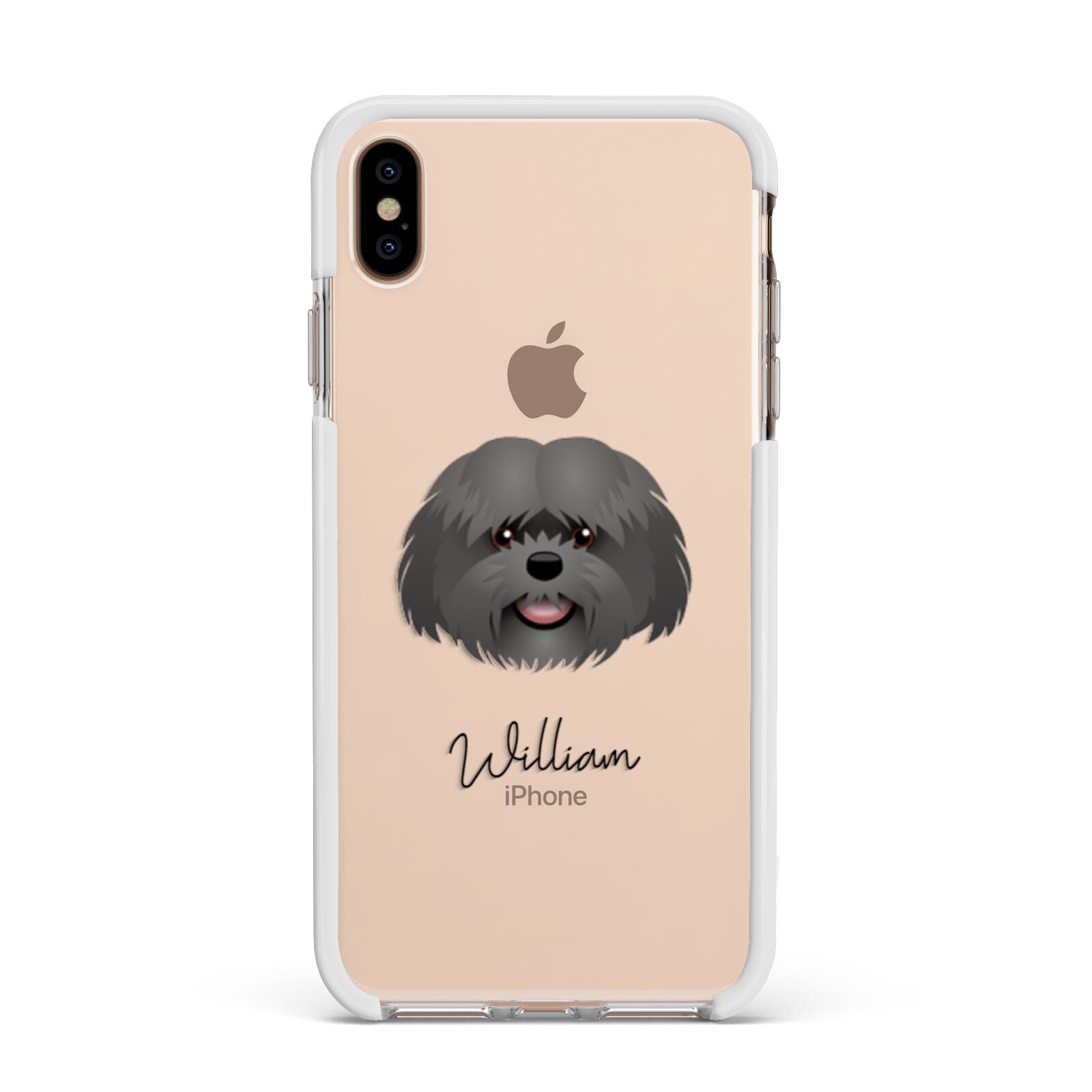Mal Shi Personalised Apple iPhone Xs Max Impact Case White Edge on Gold Phone
