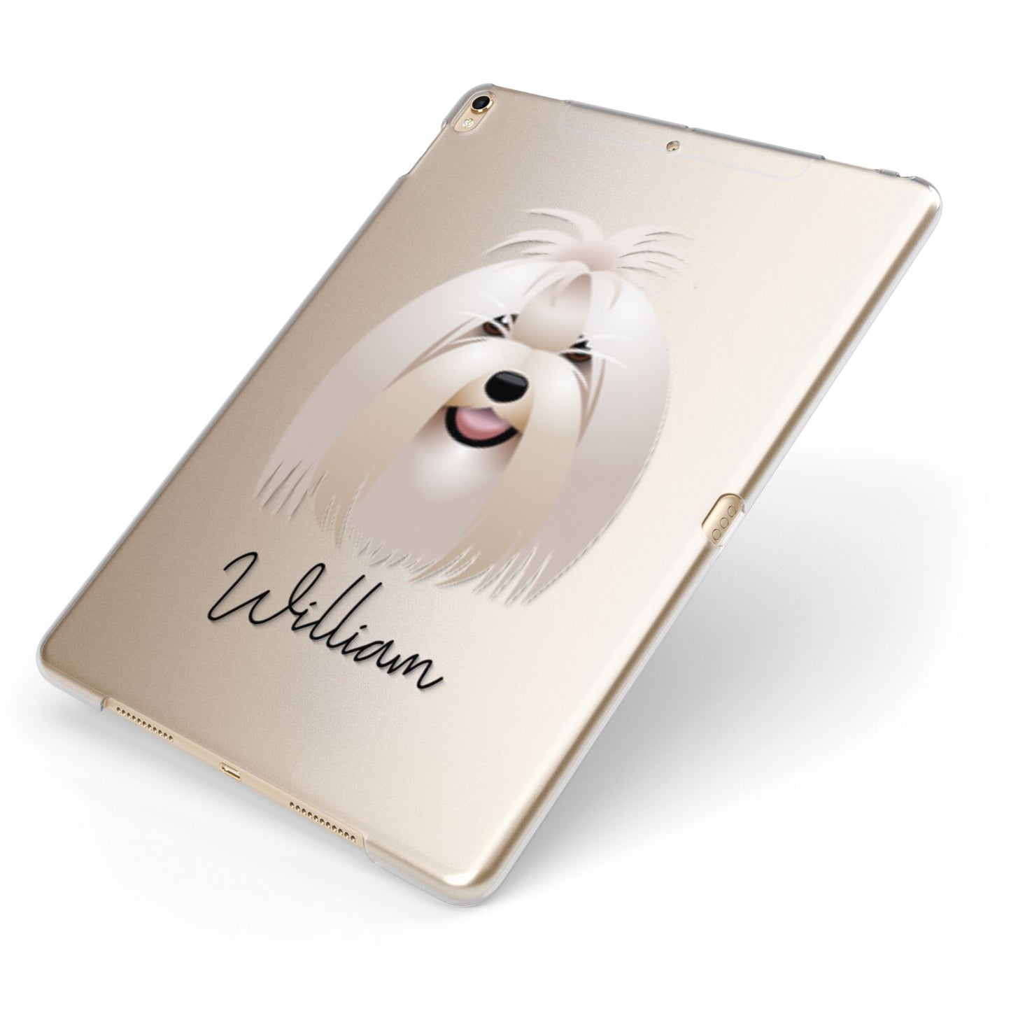 Maltese Personalised Apple iPad Case on Gold iPad Side View