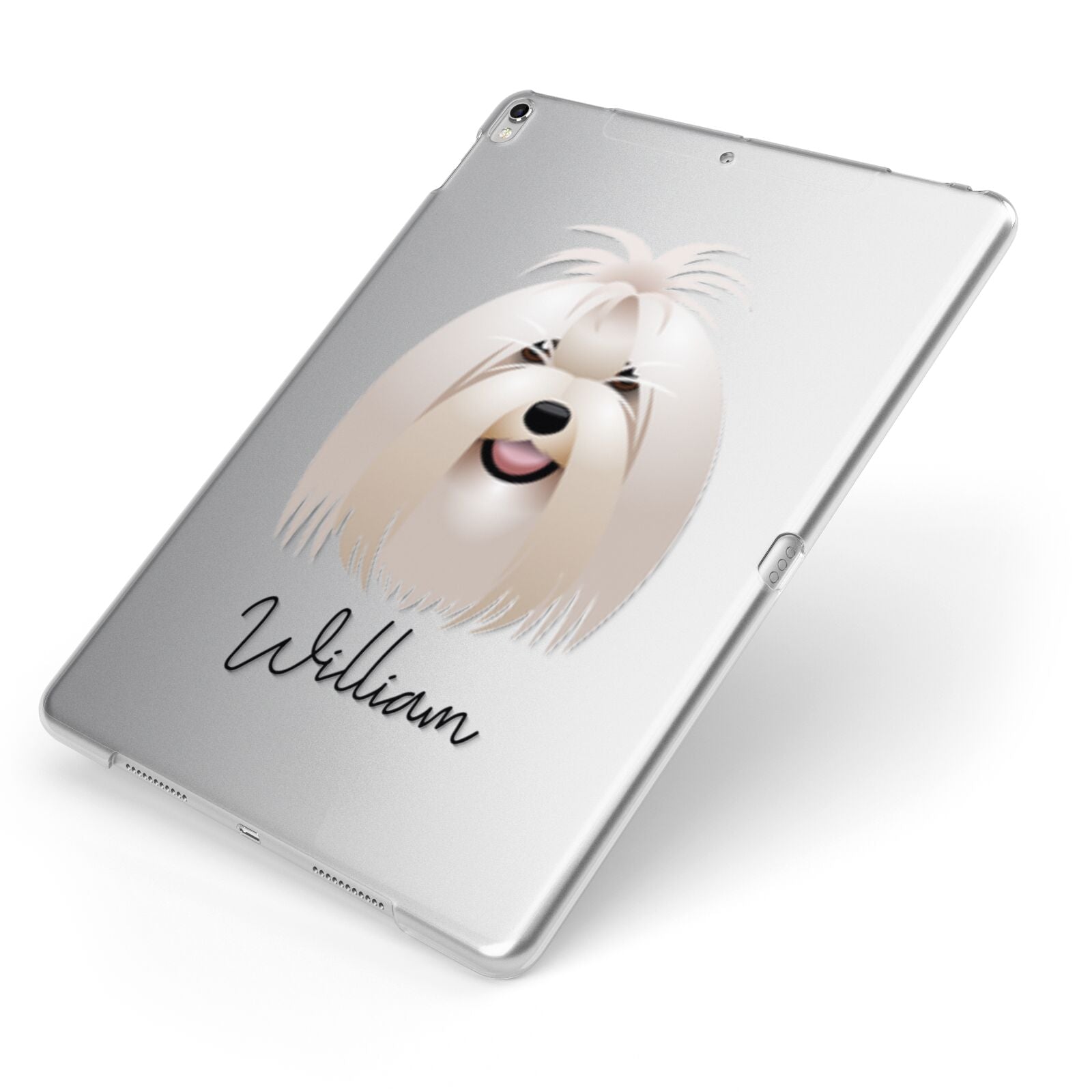 Maltese Personalised Apple iPad Case on Silver iPad Side View