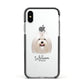 Maltese Personalised Apple iPhone Xs Impact Case Black Edge on Silver Phone