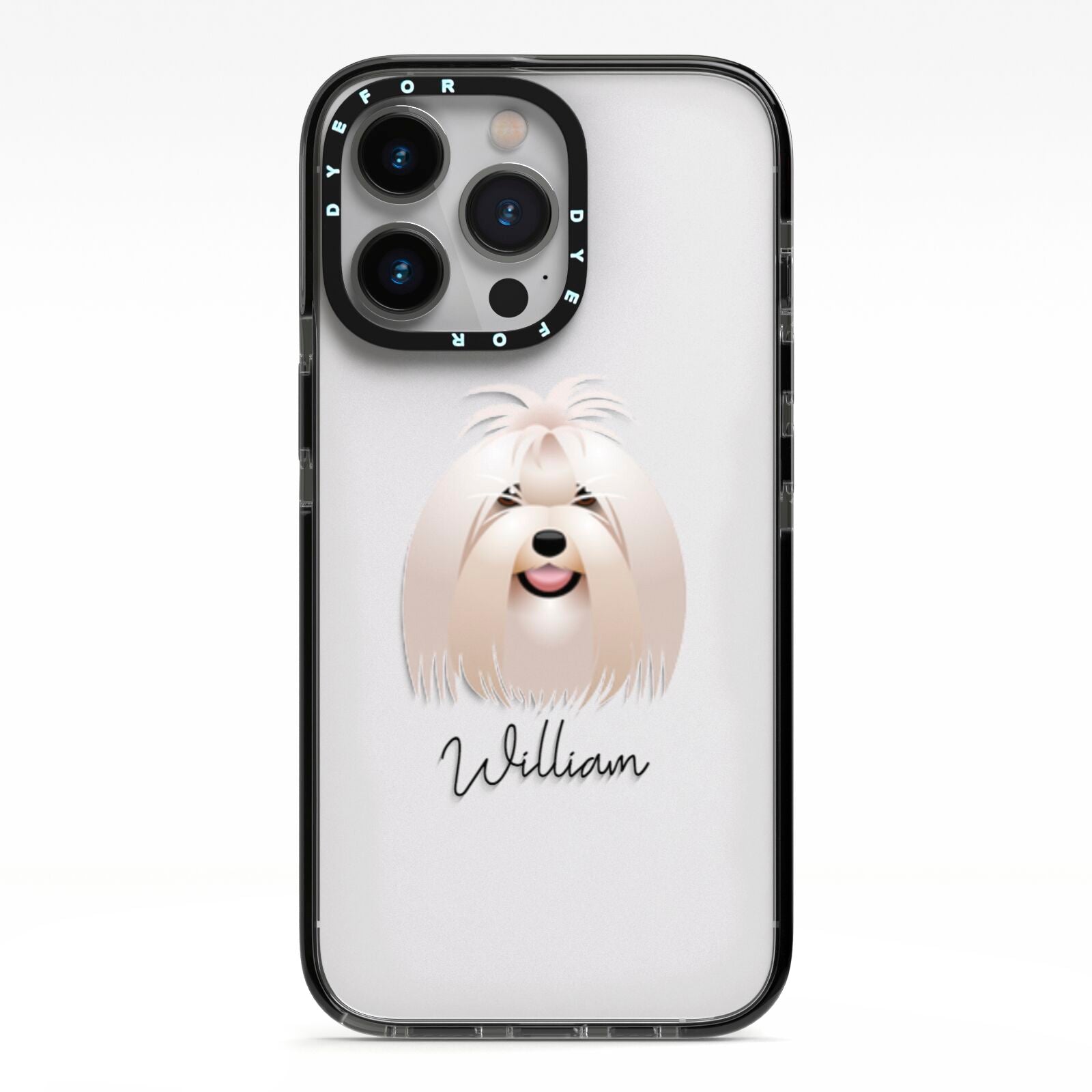 Maltese Personalised iPhone 13 Pro Black Impact Case on Silver phone