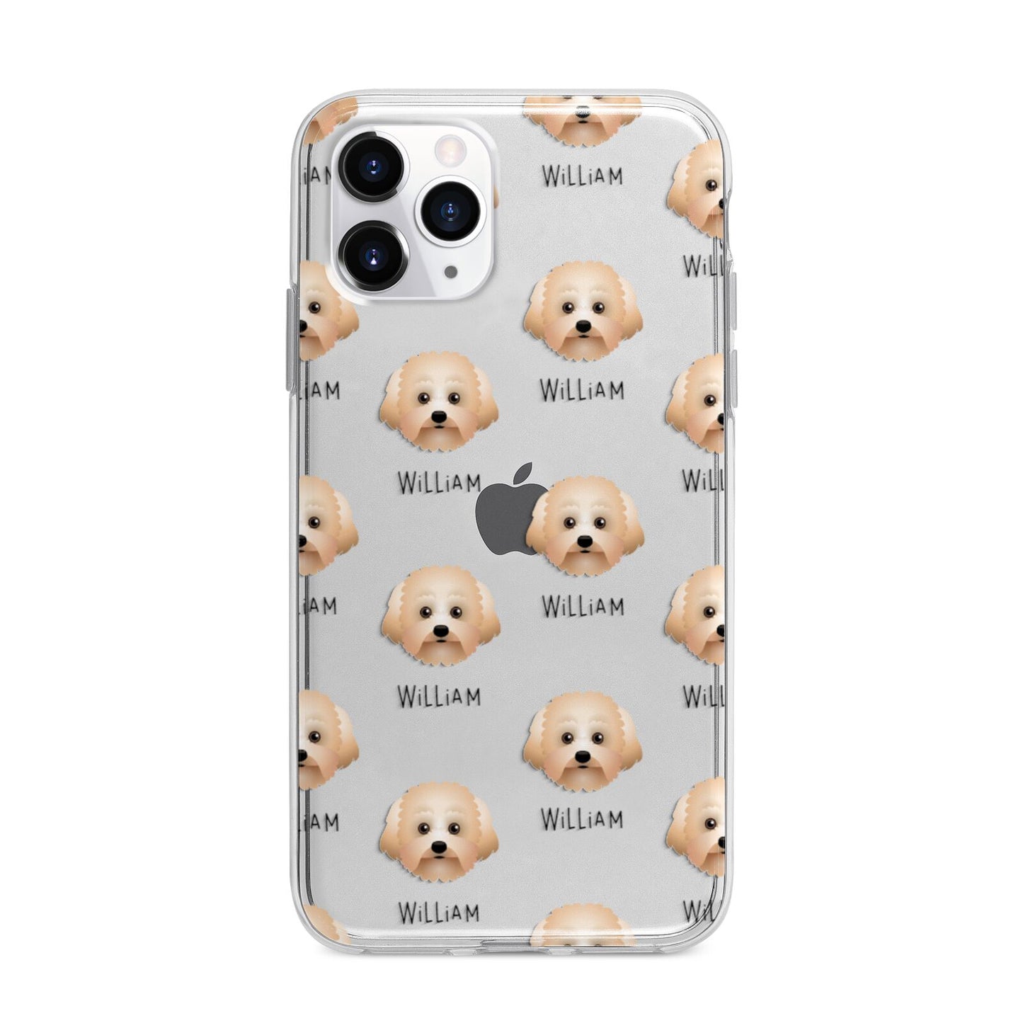 Malti Poo Icon with Name Apple iPhone 11 Pro Max in Silver with Bumper Case