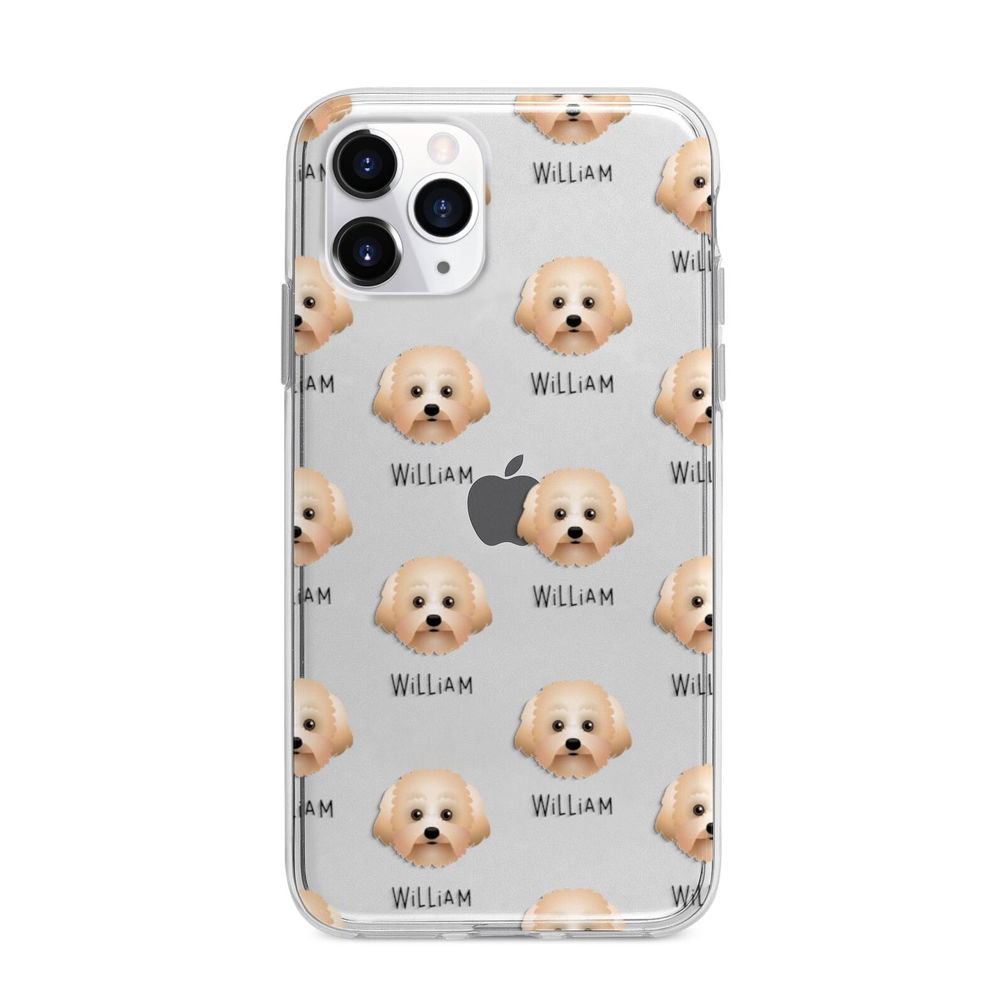 Malti Poo Icon with Name Apple iPhone 11 Pro in Silver with Bumper Case