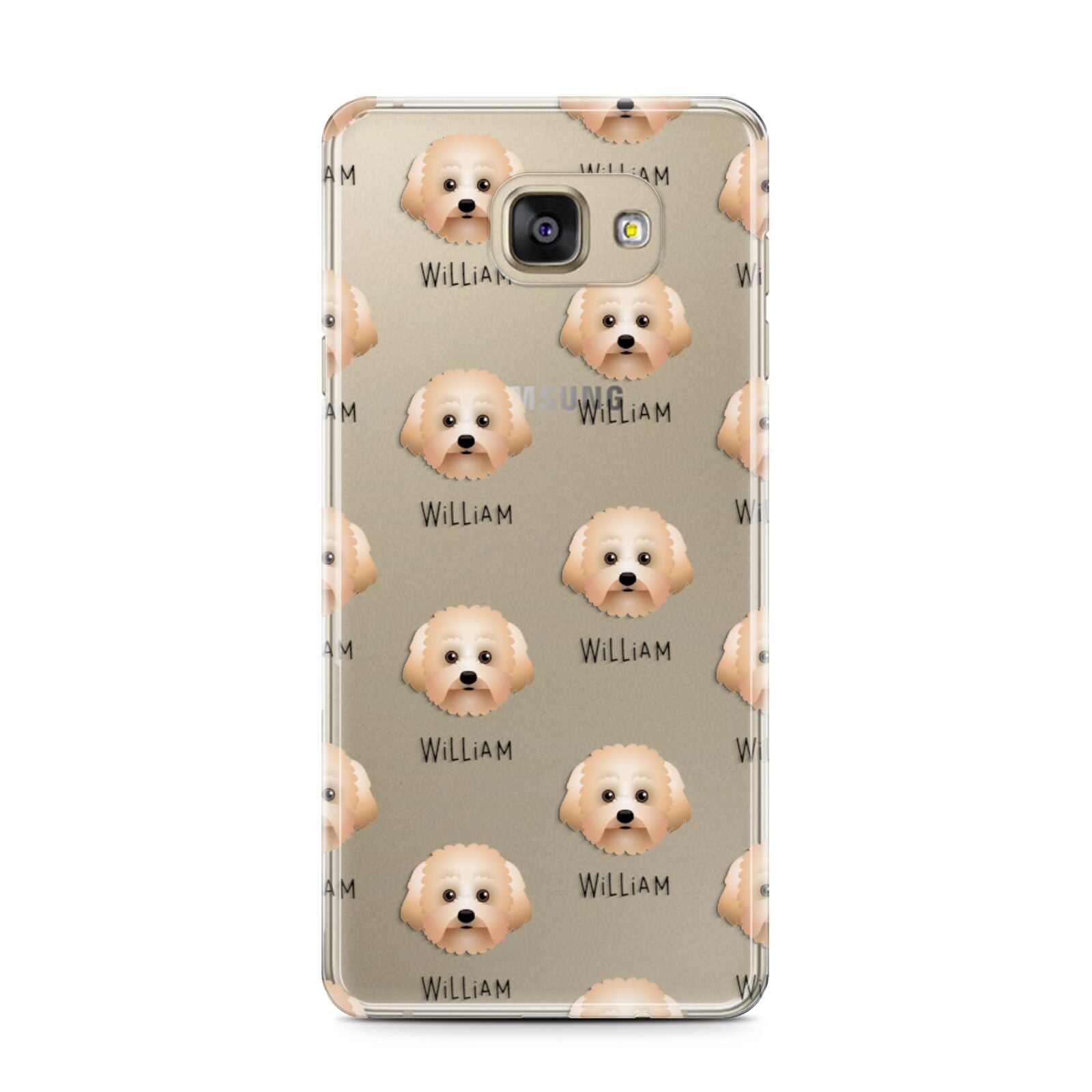 Malti Poo Icon with Name Samsung Galaxy A7 2016 Case on gold phone