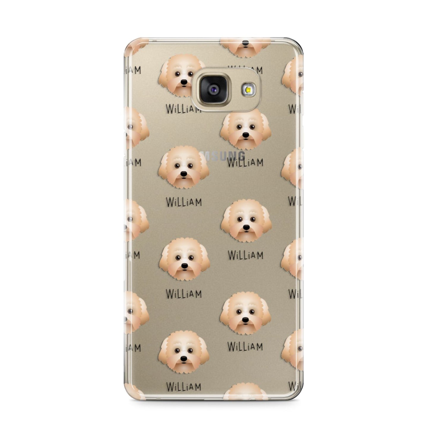 Malti Poo Icon with Name Samsung Galaxy A9 2016 Case on gold phone