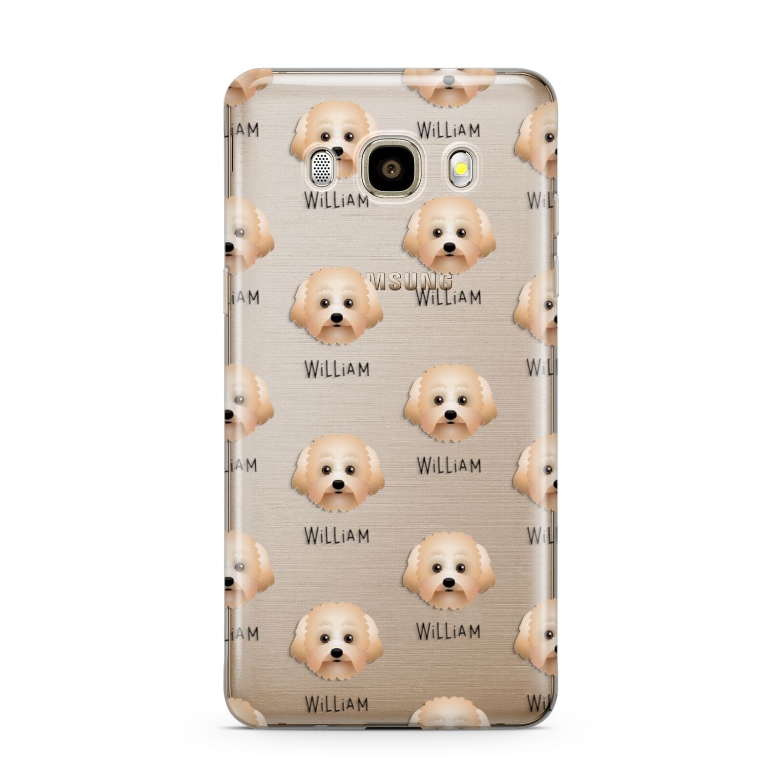 Malti Poo Icon with Name Samsung Galaxy J7 2016 Case on gold phone