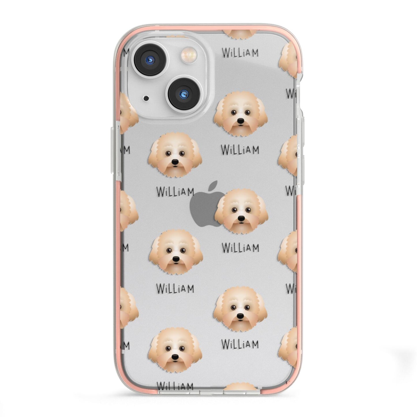 Malti Poo Icon with Name iPhone 13 Mini TPU Impact Case with Pink Edges