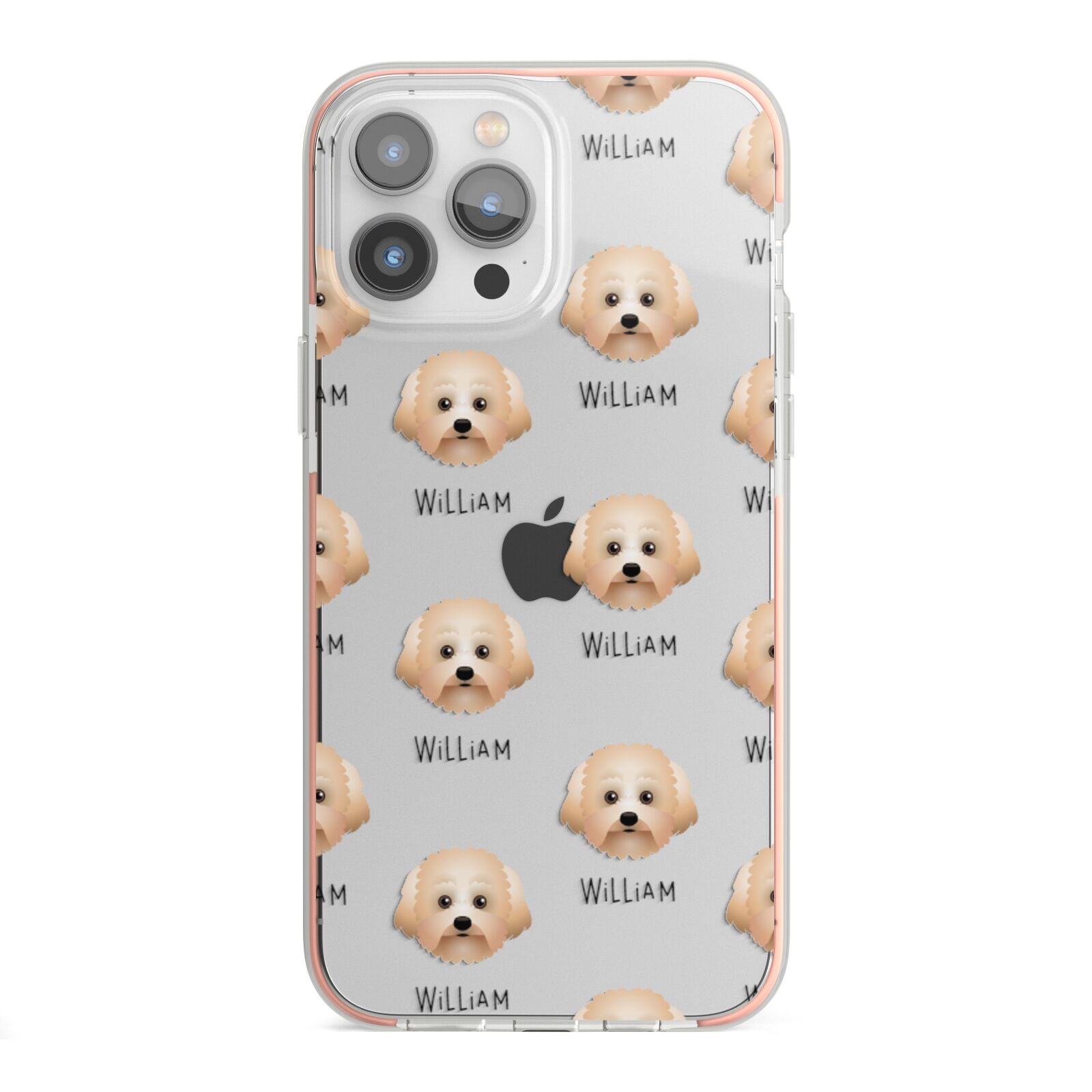 Malti Poo Icon with Name iPhone 13 Pro Max TPU Impact Case with Pink Edges