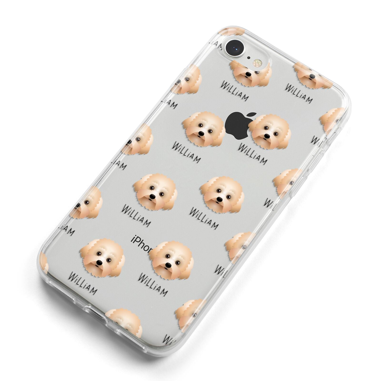 Malti Poo Icon with Name iPhone 8 Bumper Case on Silver iPhone Alternative Image