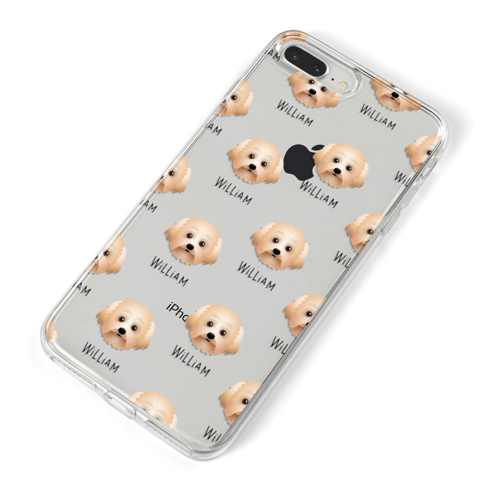 Malti Poo Icon with Name iPhone 8 Plus Bumper Case on Silver iPhone Alternative Image